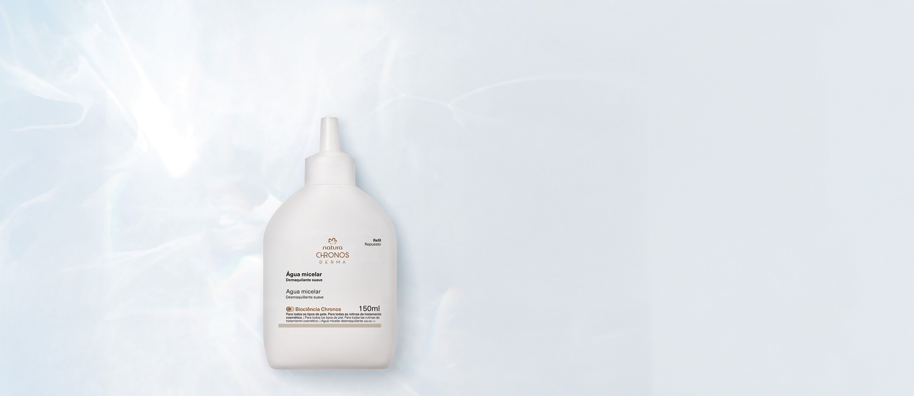Repuesto Agua micelar desmaquillante suave.