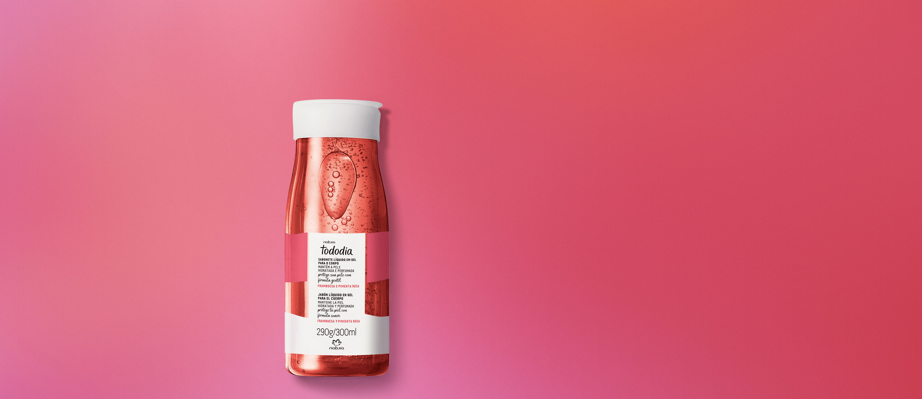 Jabón Líquido en Gel para el Cuerpo Tododia Frambuesa y Pimienta Rosa