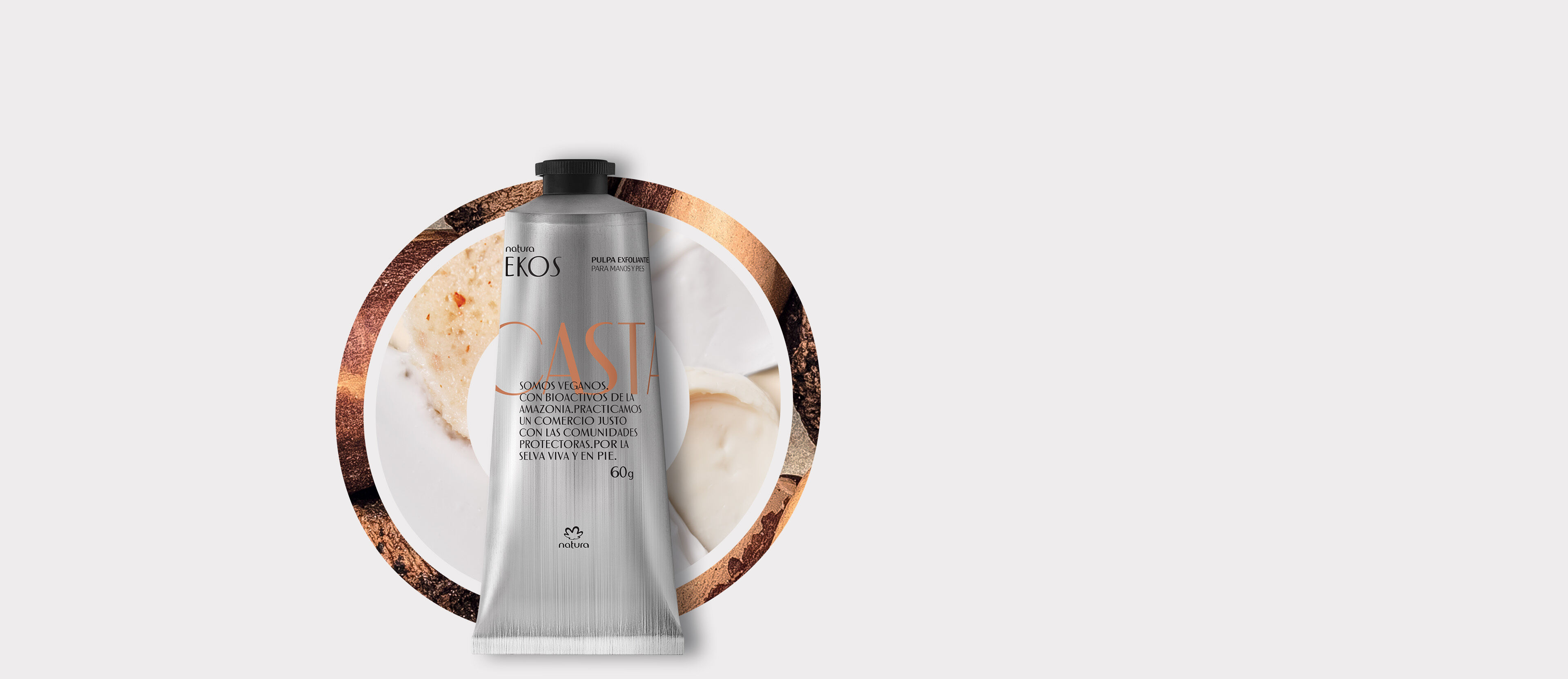 Pulpa exfoliante para manos y pies castaña