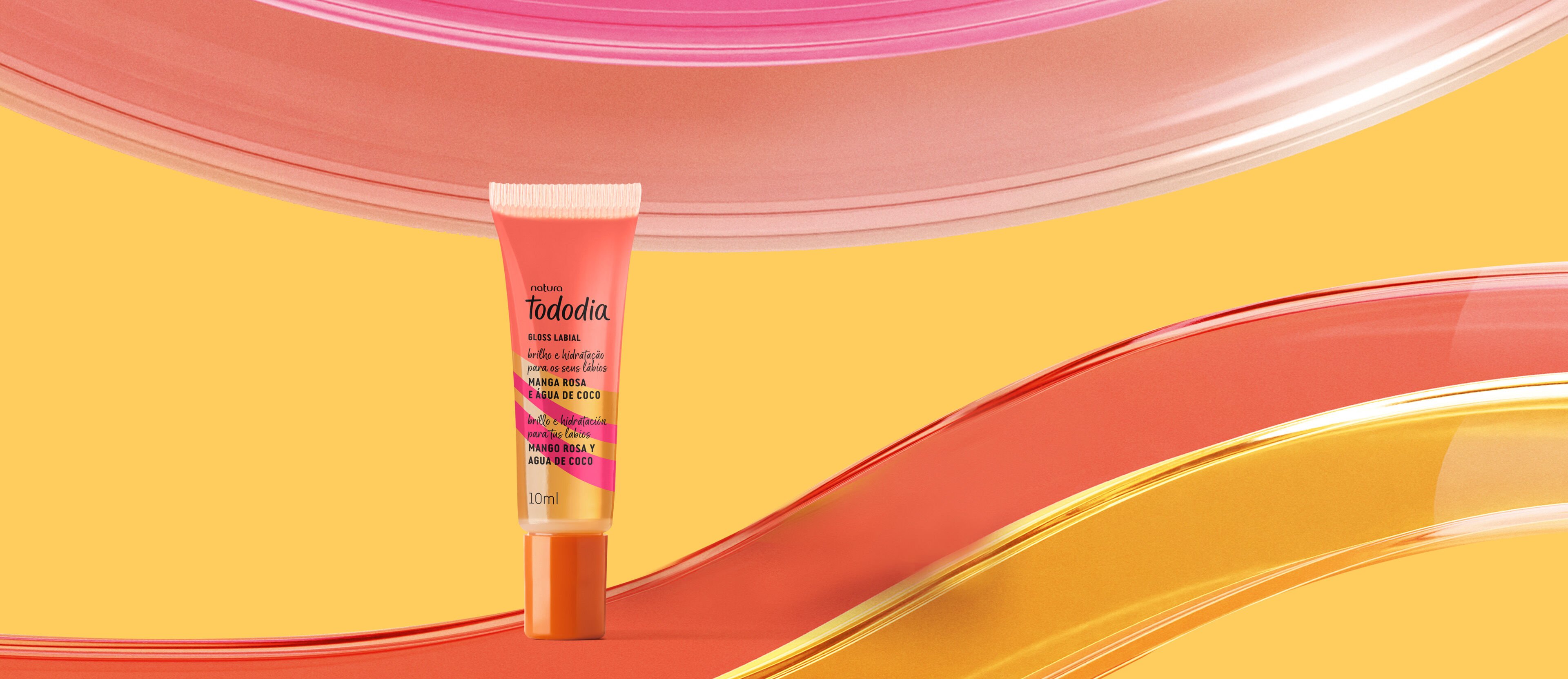 Gloss Labial Tododia Mango Rosa y Agua de Coco