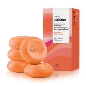 Jabones en Barra Puro Vegetal Tododia Mango Rosa y Agua de Coco 5 x 90 g
