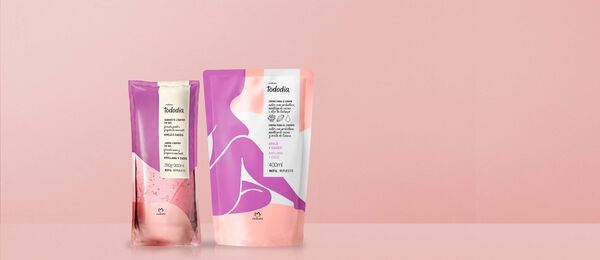 Kit  Repuestos Jabón Líquido y Crema Corporal Tododia Avellana y Cassis