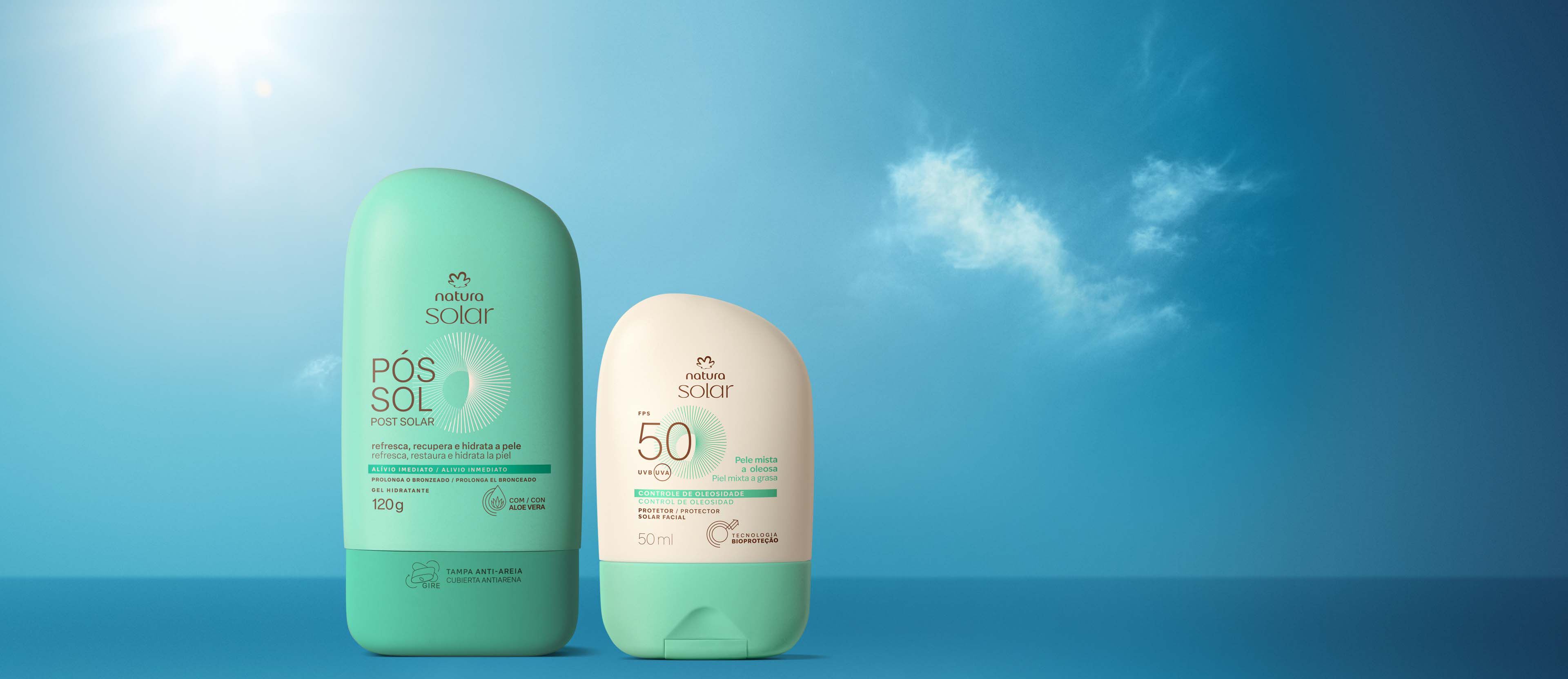 Kit Post-Sol y Protector Facial para Piel Mixta a Grasa FPS 50 Natura Solar