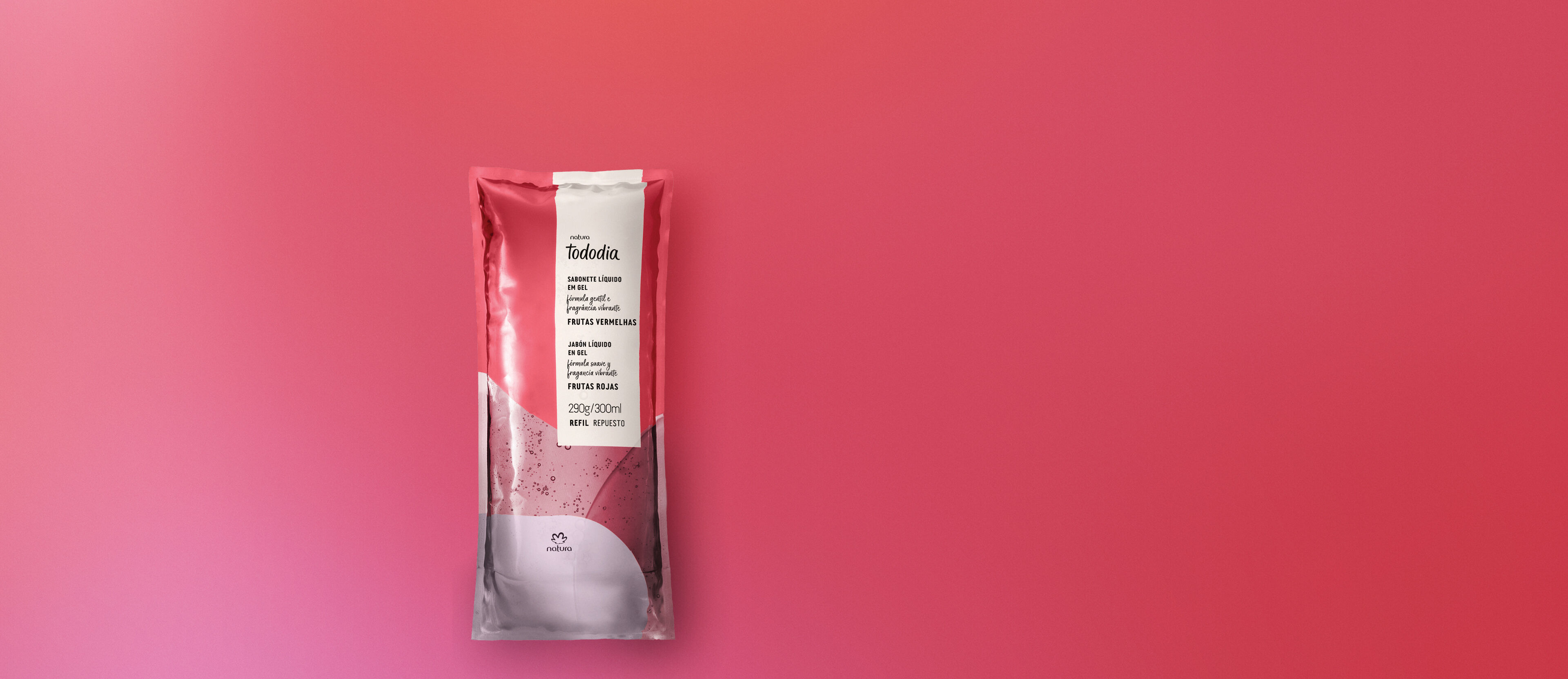 Repuesto Jabón Líquido en Gel para el Cuerpo Tododia Frutas Rojas