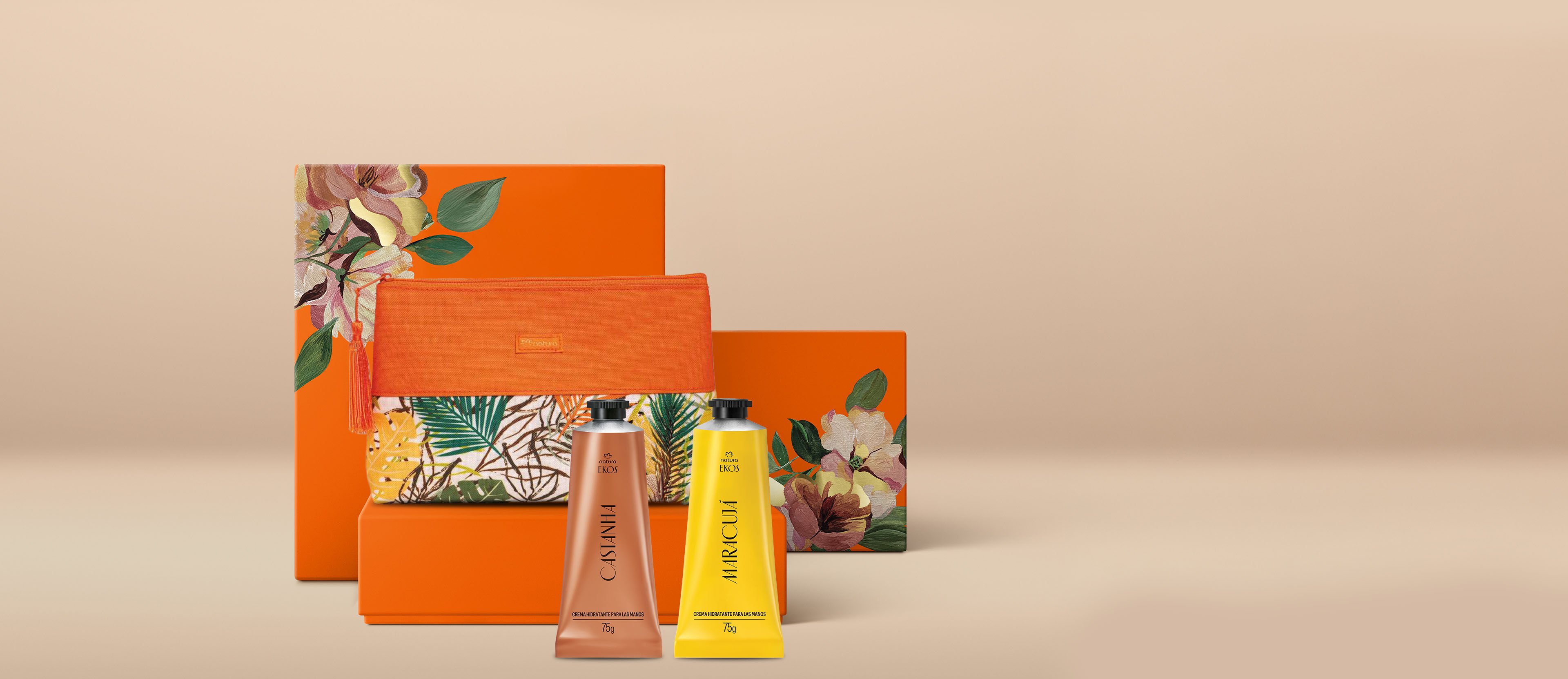 Regalo Madres 1 crema manos castaña + 1 crema manos maracuyá Ekos + neceser