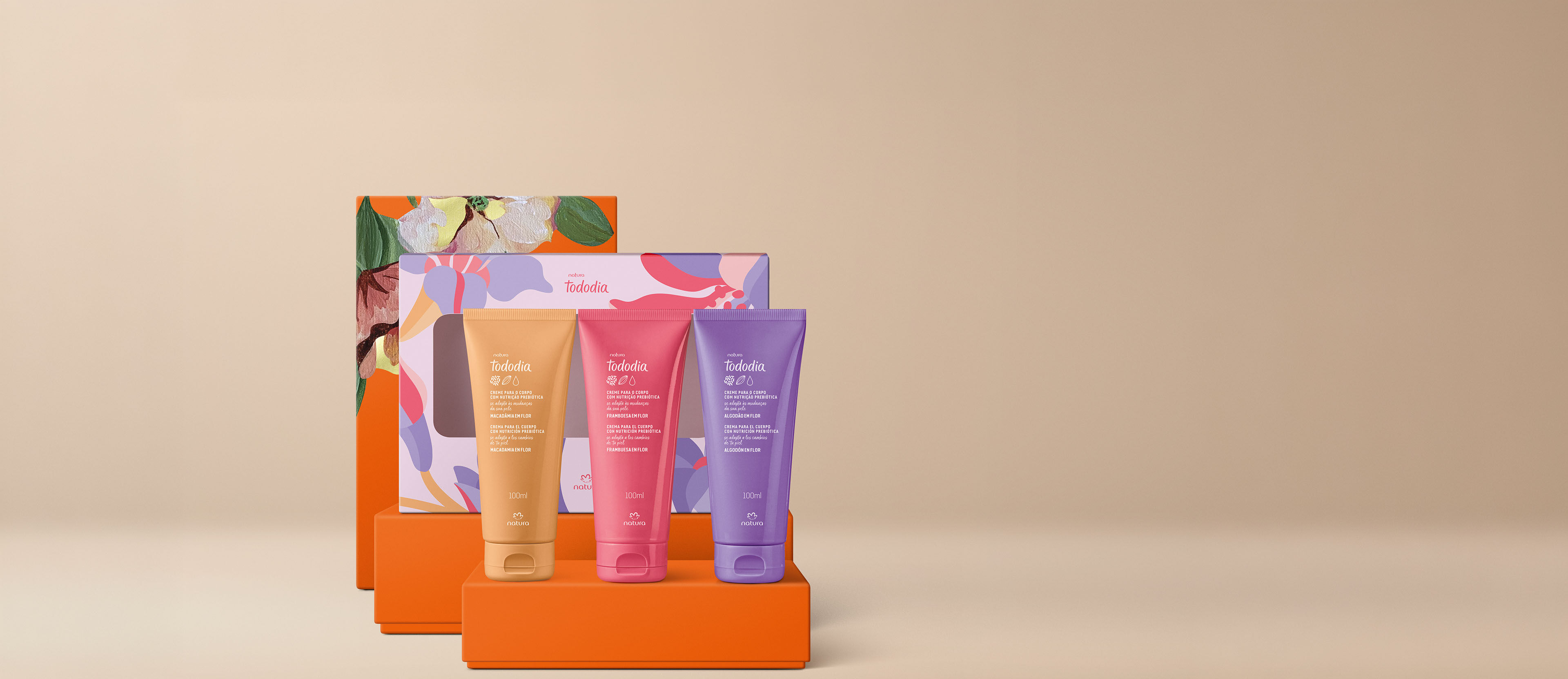 Regalo Madres Tododia Cremas Corporales (algodón, macadamia y frambuesa)