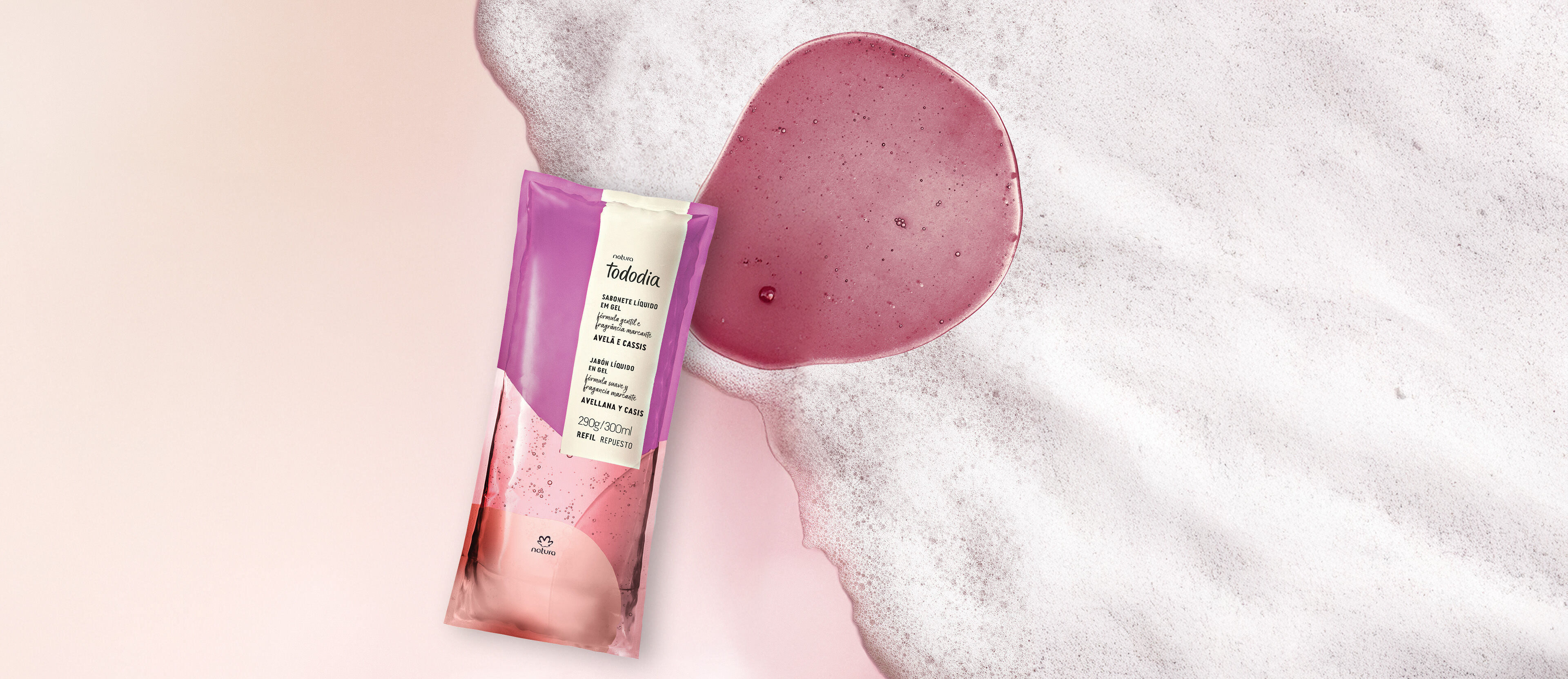 Repuesto jabón líquido en gel avellana y casis