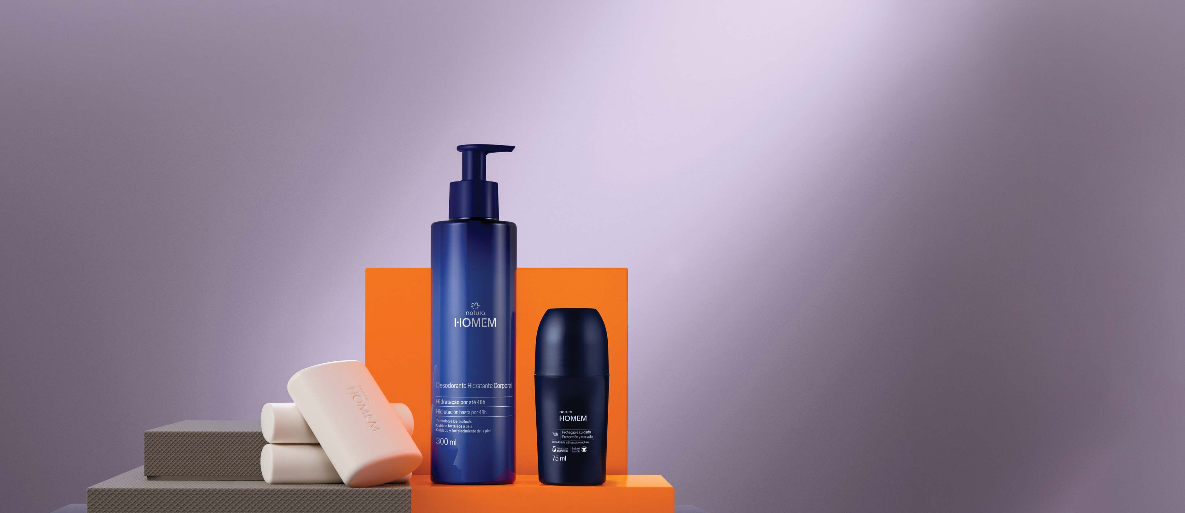 Regalo Padres Homem (1 desodorante roll on + 3 jabones barra + 1 crema corporal)