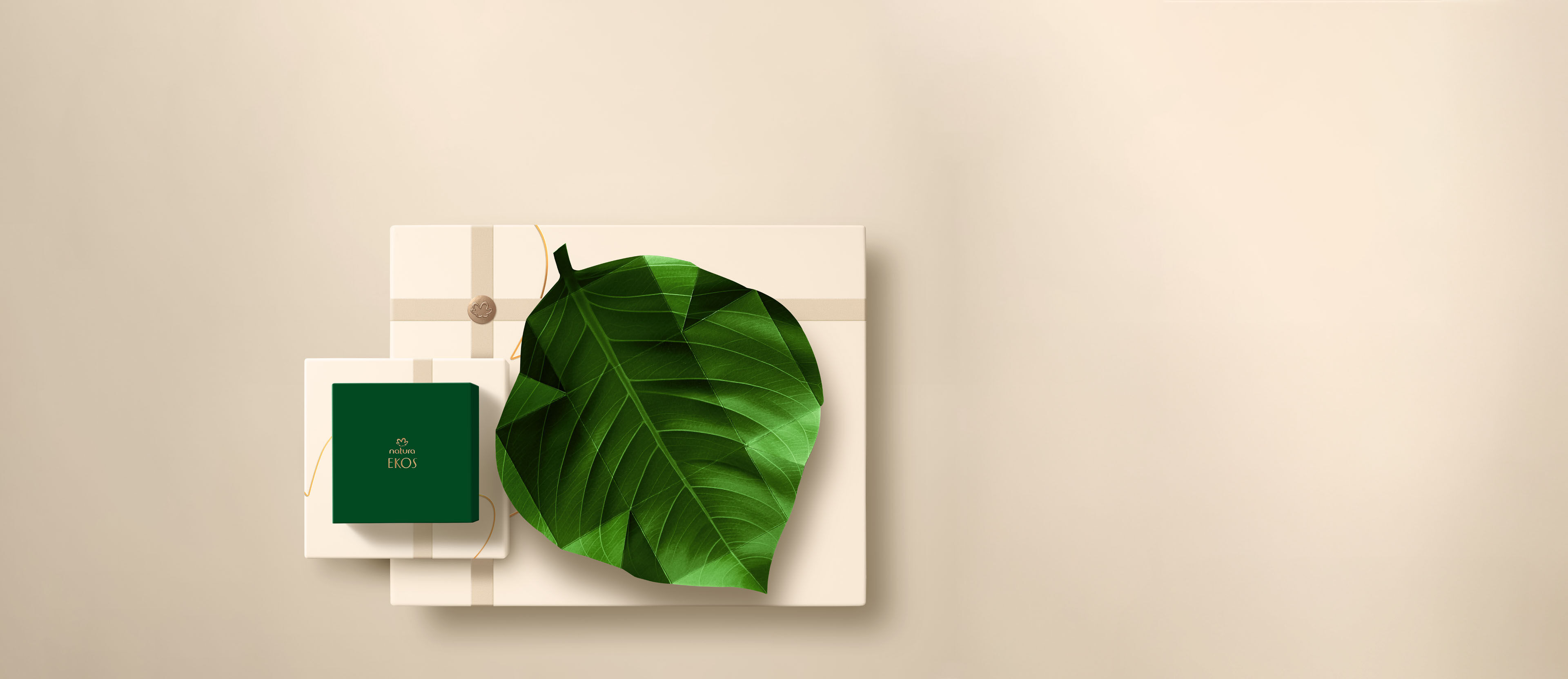 Ekos Caja decorada en forma de Hoja