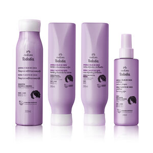 Kit Completo Tododia para Cabellos Rizados Mora y Aceite de Coco