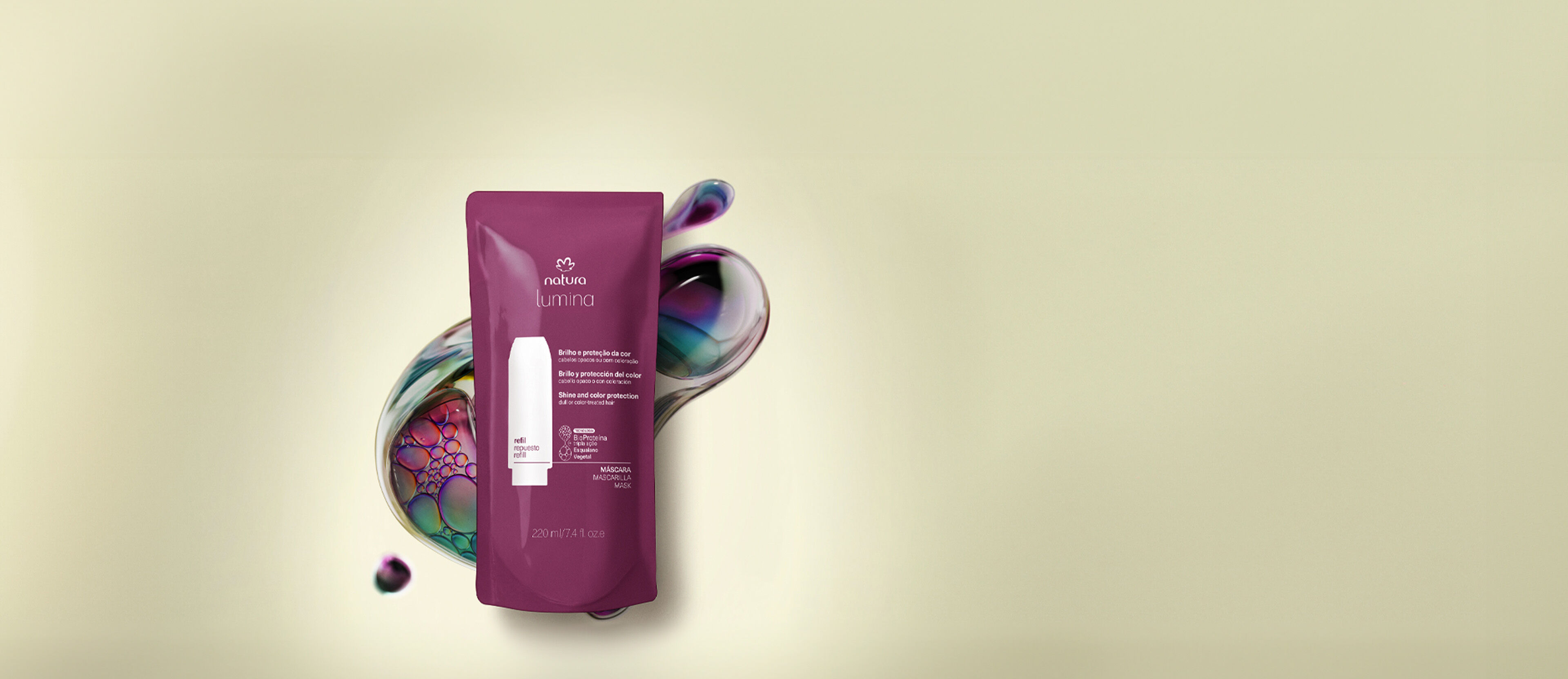 Repuesto Máscara Brillo y Protección del Color Lumina 220ml