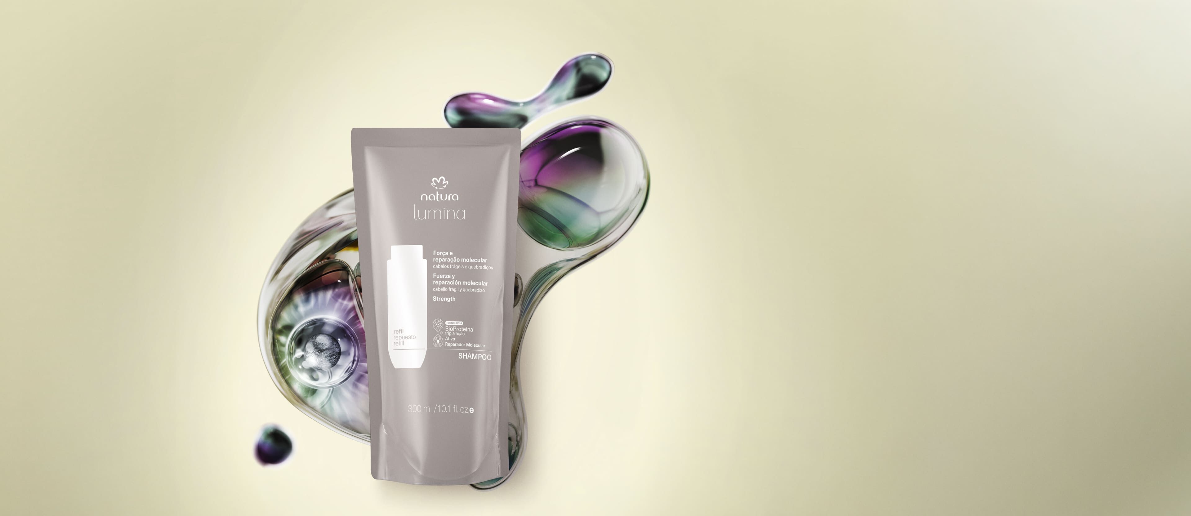 Repuesto Shampoo Fuerza y Reparación Molecular Lumina 300ml