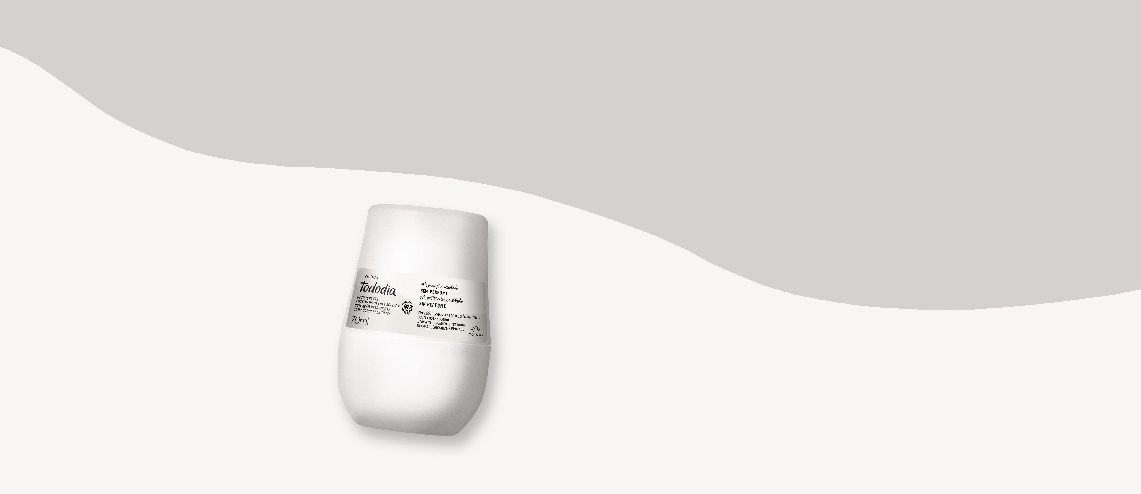 Desodorante Roll On Antitranspirante Prebiótico Tododia Sin Perfume 70 ml