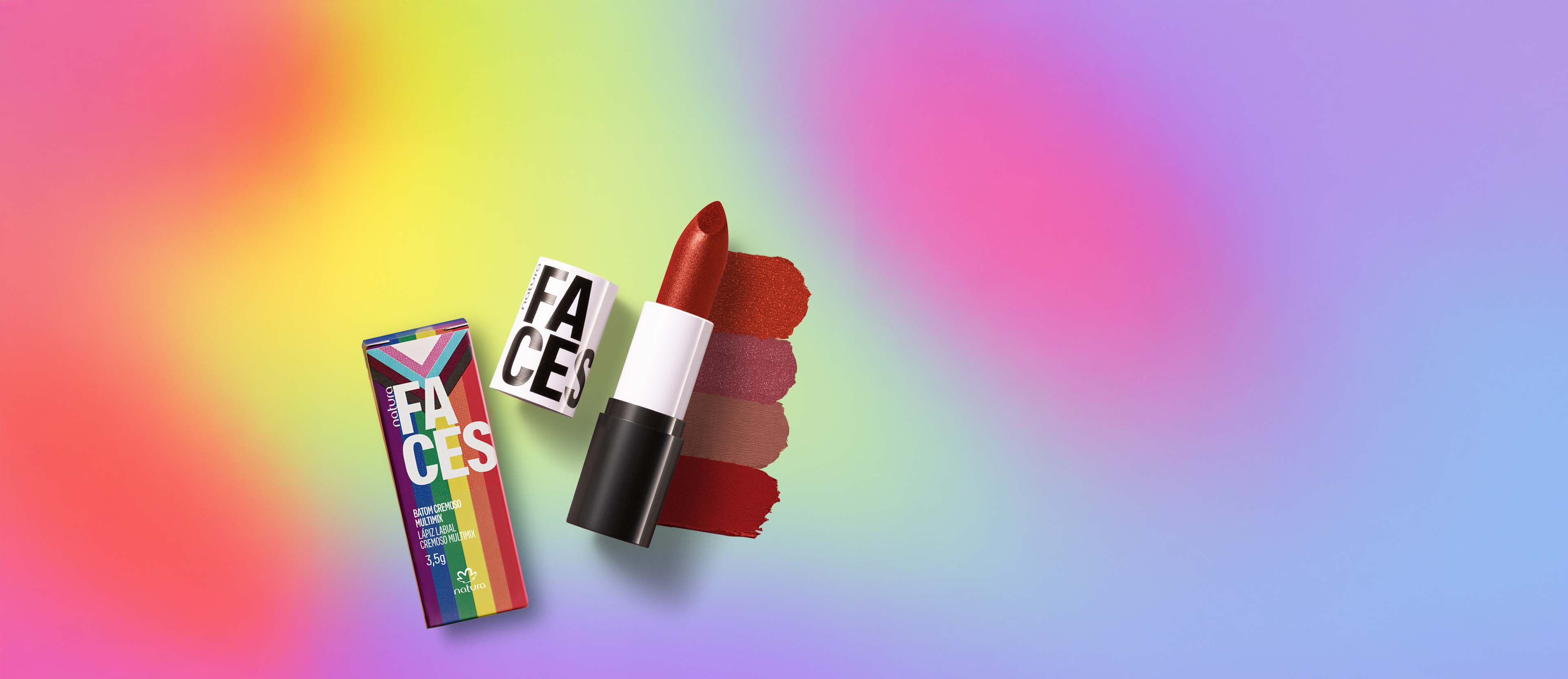 Labial Multimix Cremoso Faces Vermelho Hot 3,5 g