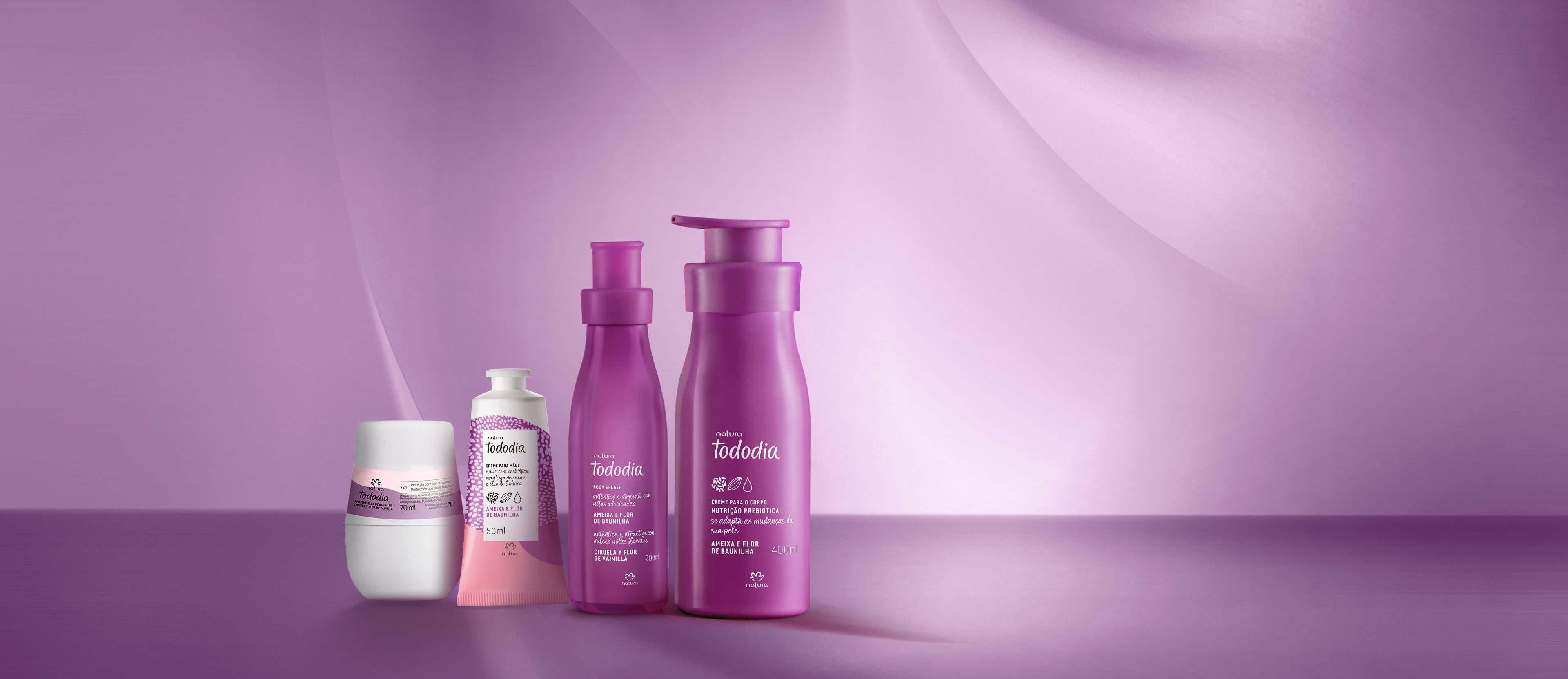 Kit Hidratante Corporal, Body Splash, Desodorante y Crema para Manos Tododia Ciruela y Flor de Vainilla