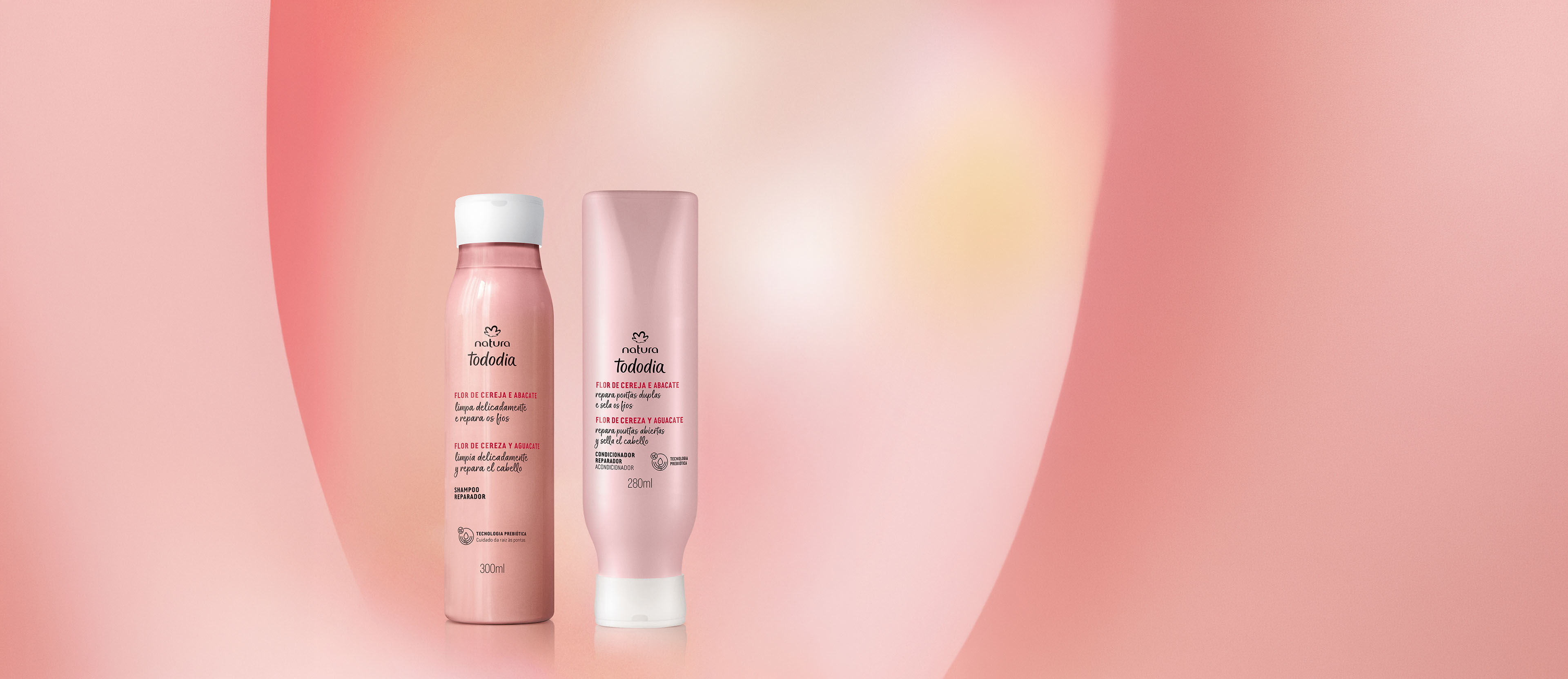 Kit Shampoo e Acondicionador Reparador Flor De Cerezo Y Palta Natura Tododia