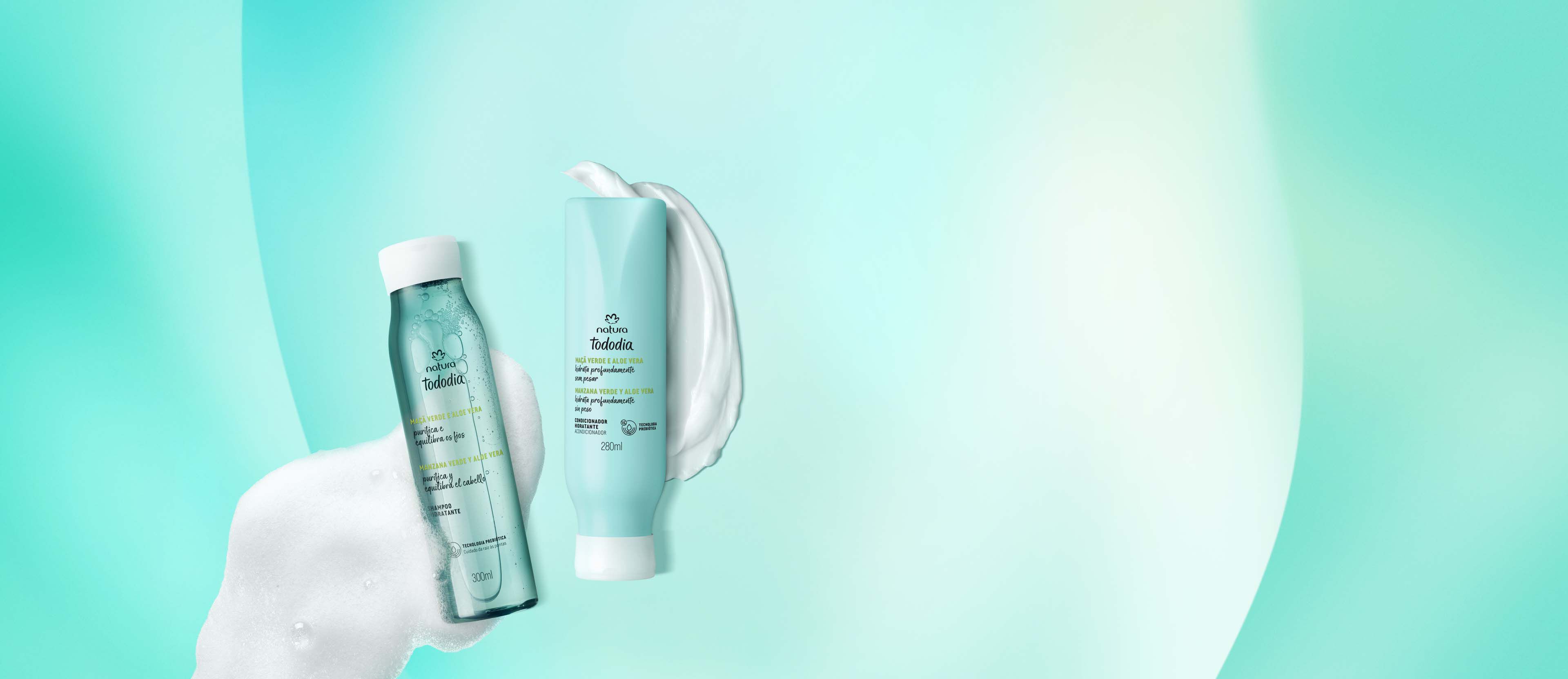 Kit Shampoo y Acondicionador Hidratante Tododia Manzana Verde y Aloe Vera
