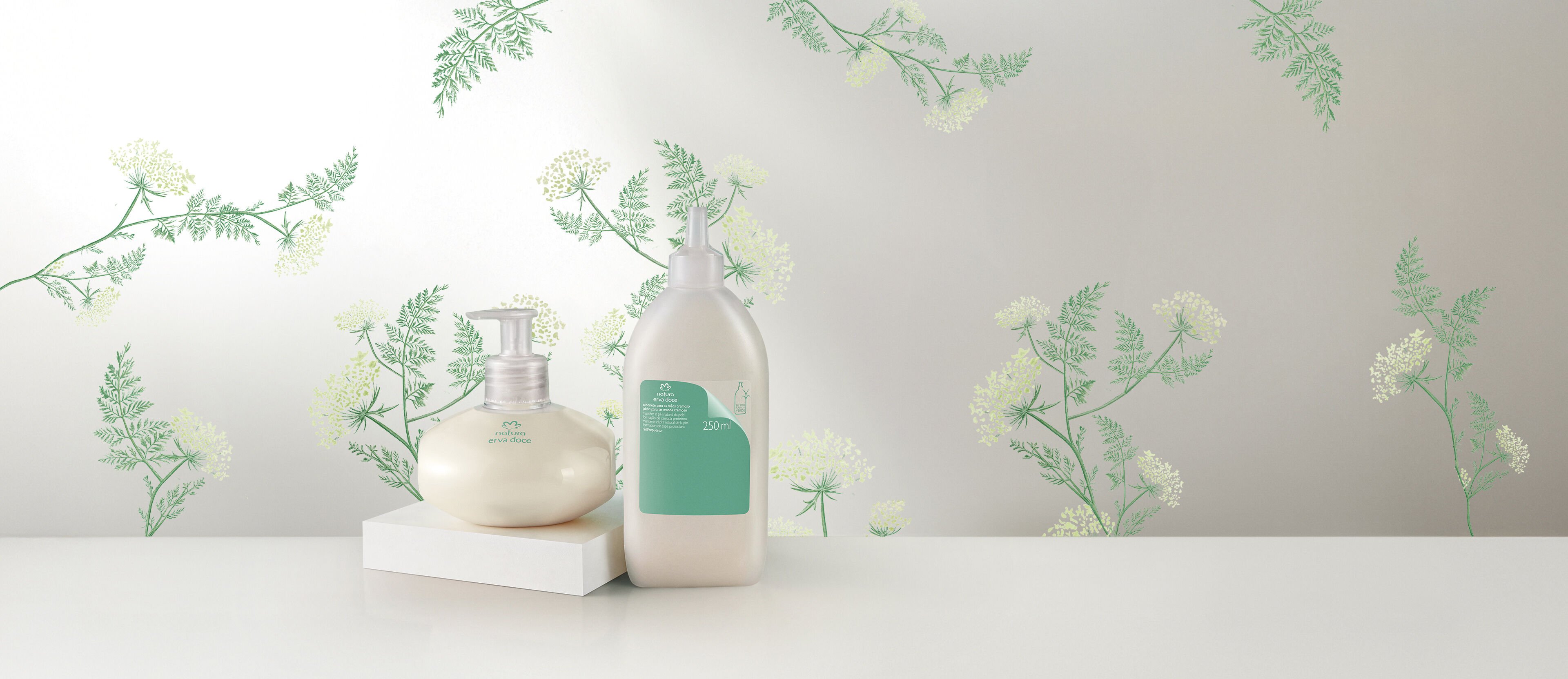 kit jabon cremoso para manos con repuesto Erva Doce