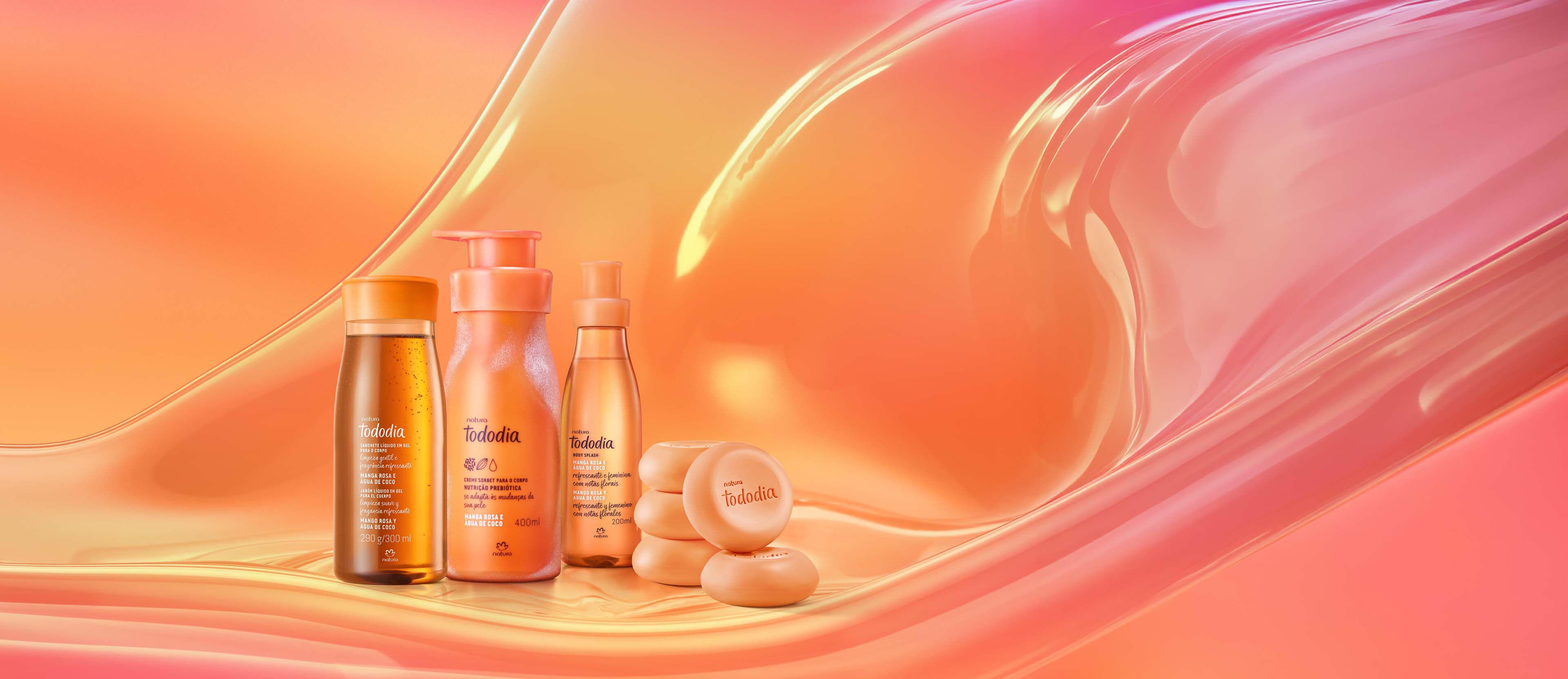 Kit Rutina Completa Tododia Mango Rosa y Agua de Coco (4 productos)