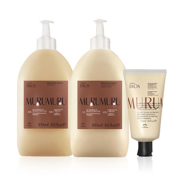 Kit Ekos Murumuru: Crema Para Peinar + Repuestos Shampoo + Acondicionador