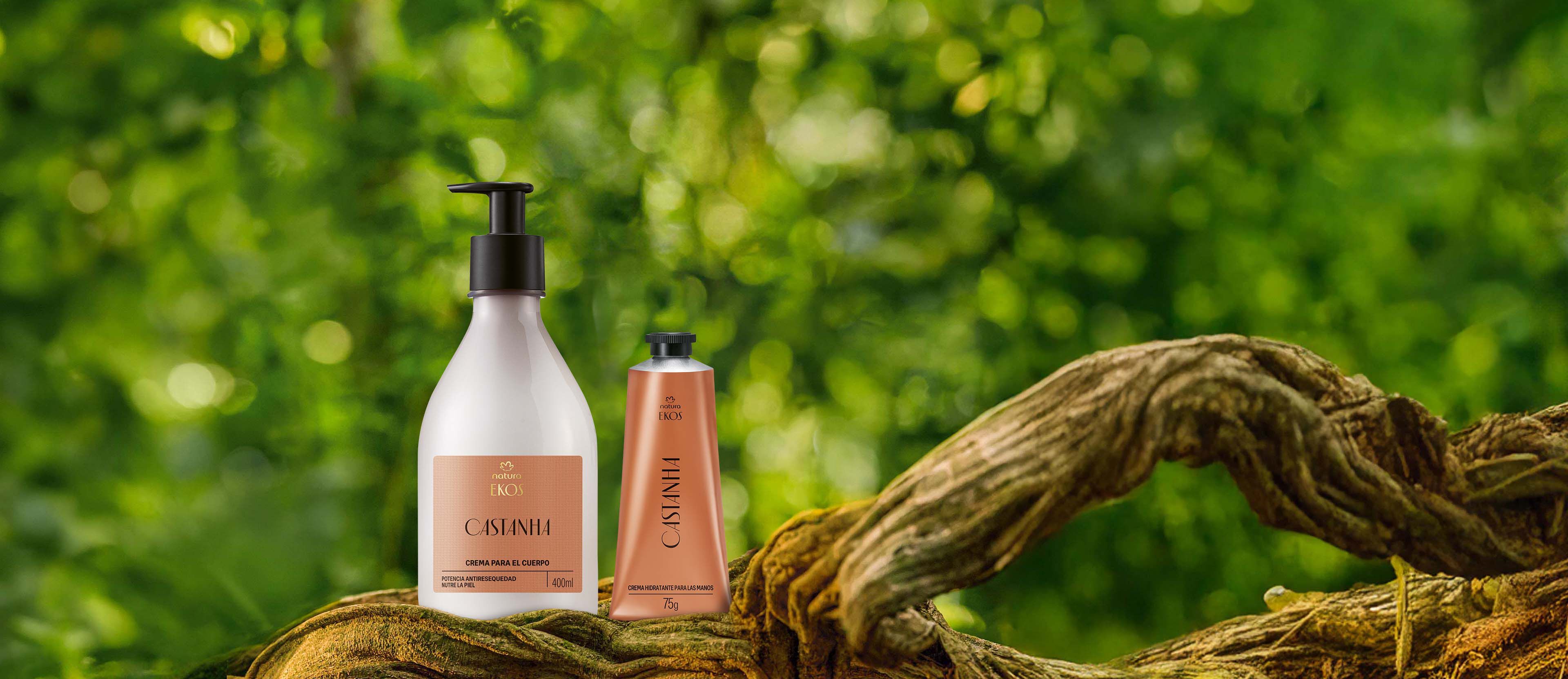 Kit Crema para el Cuerpo y Manos Ekos Castaña