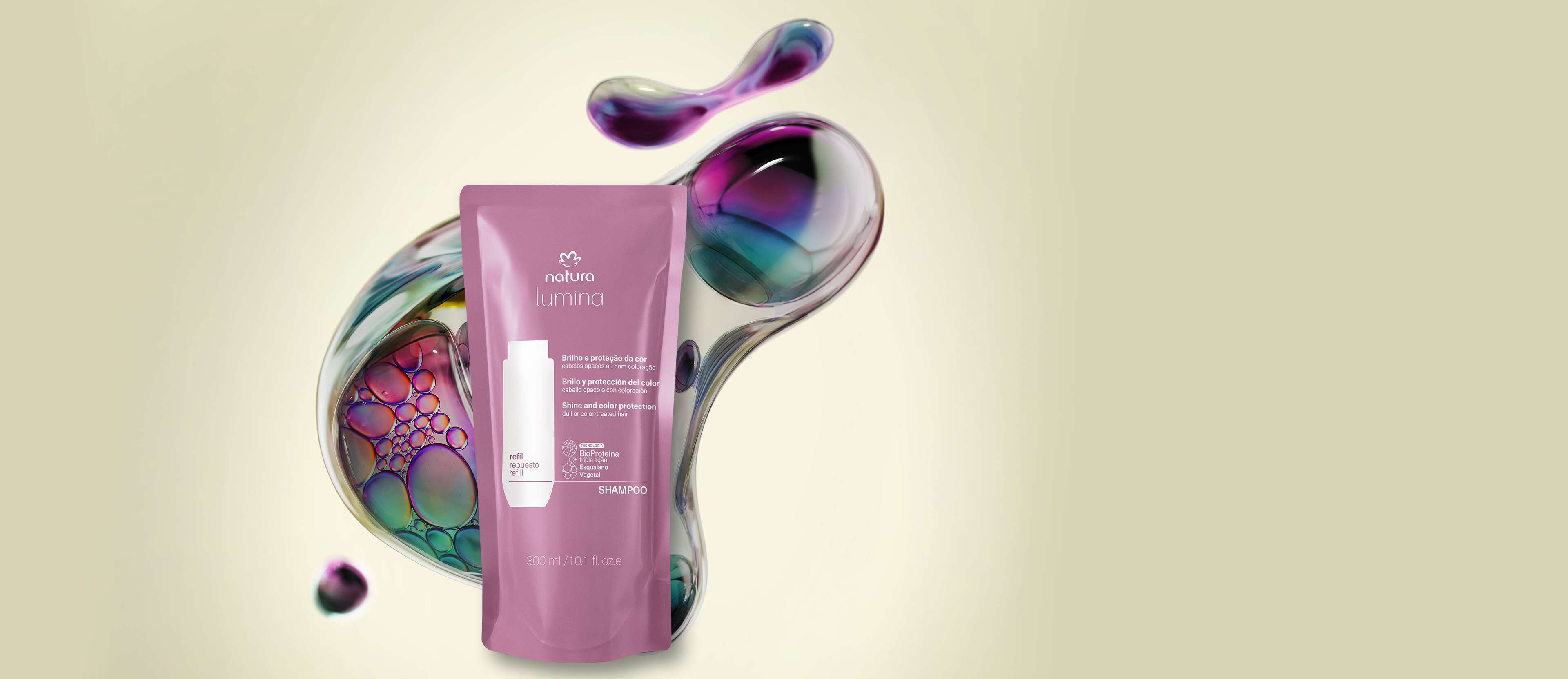 Repuesto Shampoo Brillo y Protección del Color Lumina 300ml