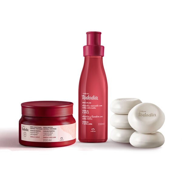 Kit Banho, Hidratação e Perfumação Tododia Cereja e Avelã