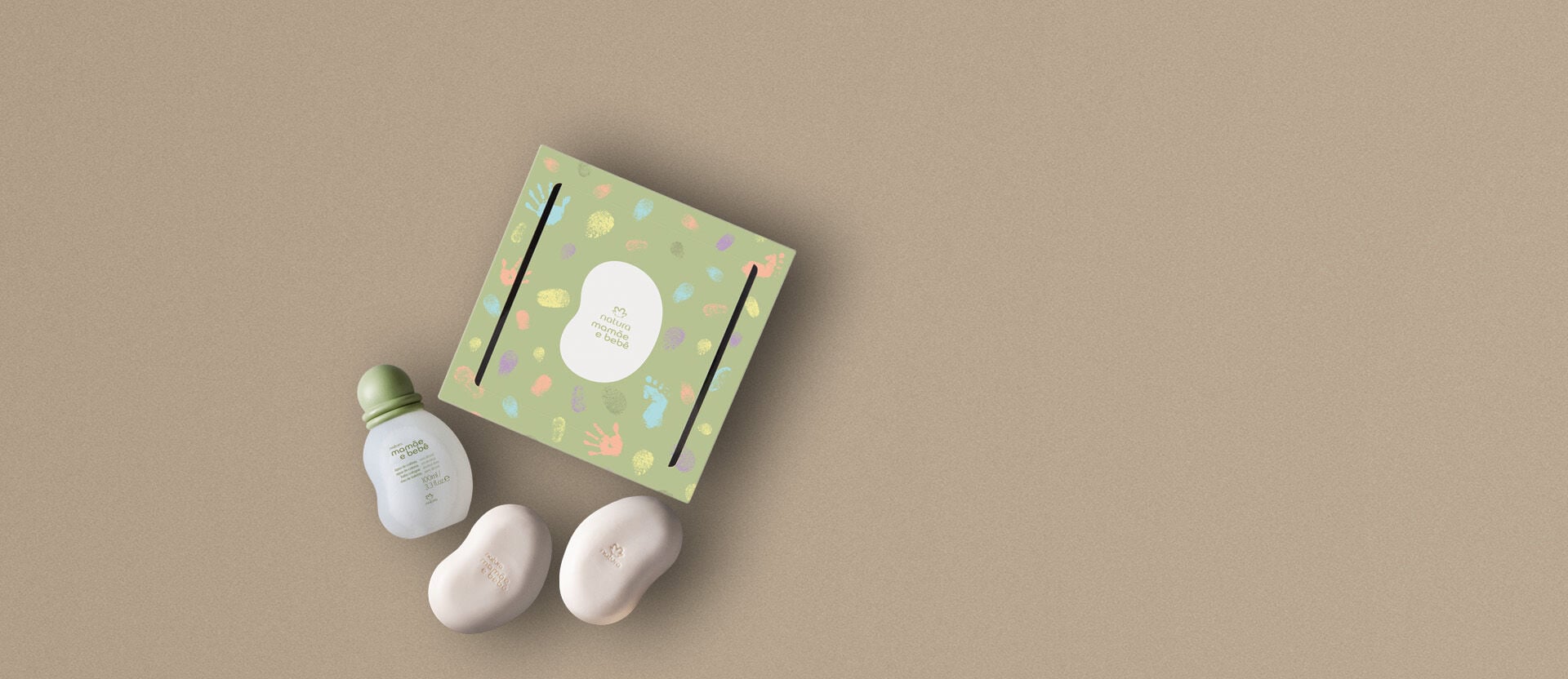 Kit Mamãe e Bebê Água de Colônia + Sabonetes em Barra + Caixa Personalizada (4 produtos)