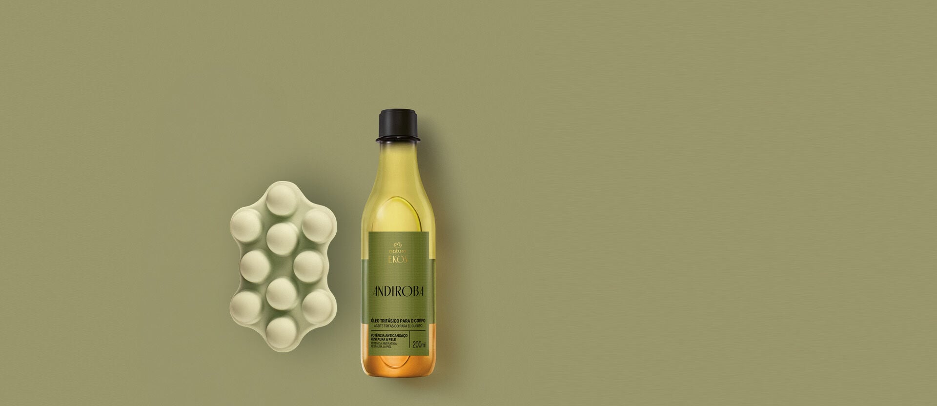 Kit Ekos Andiroba Óleo Trifásico + Sabonetes Massageadores (3 produtos)
