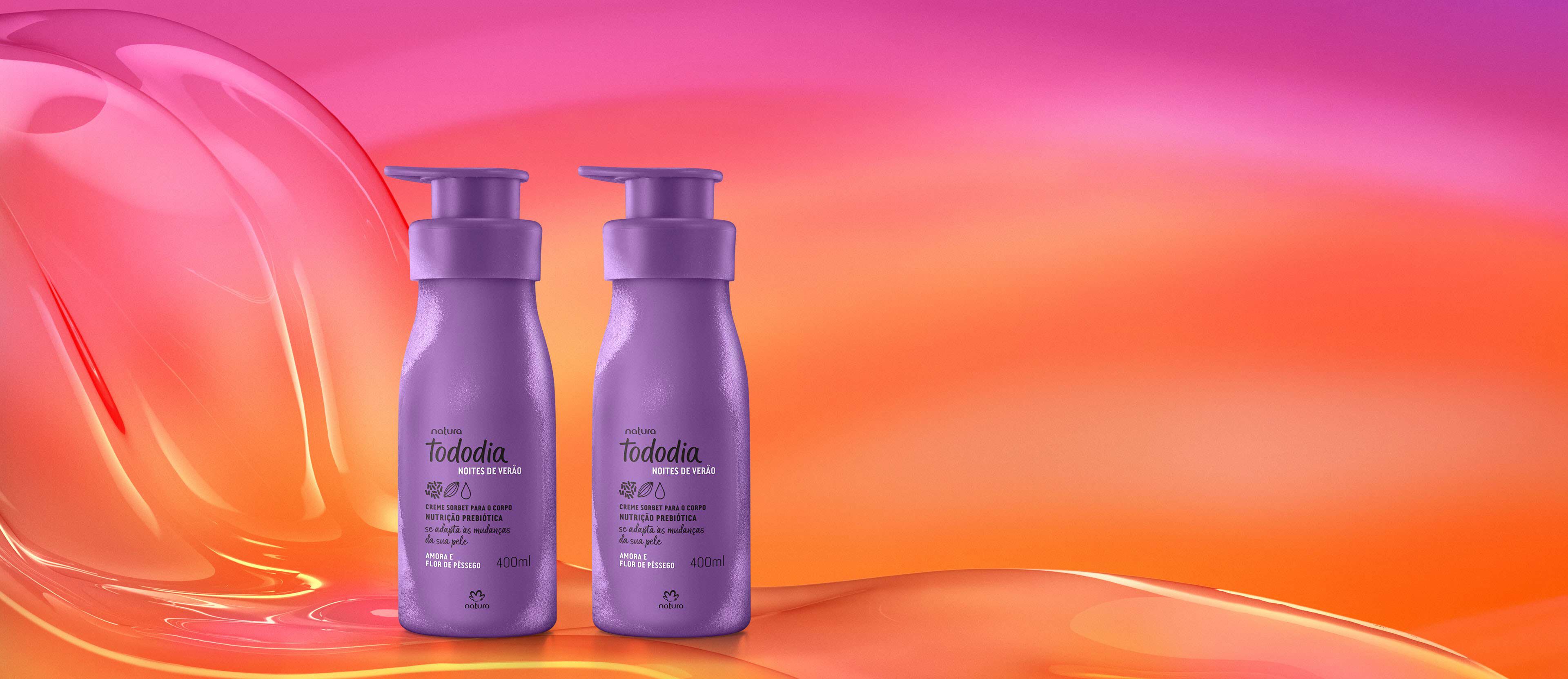 Kit Creme Sorbet Desodorante Nutritivo para o Corpo Tododia Amora e Flor de Pêssego (2 unidades)