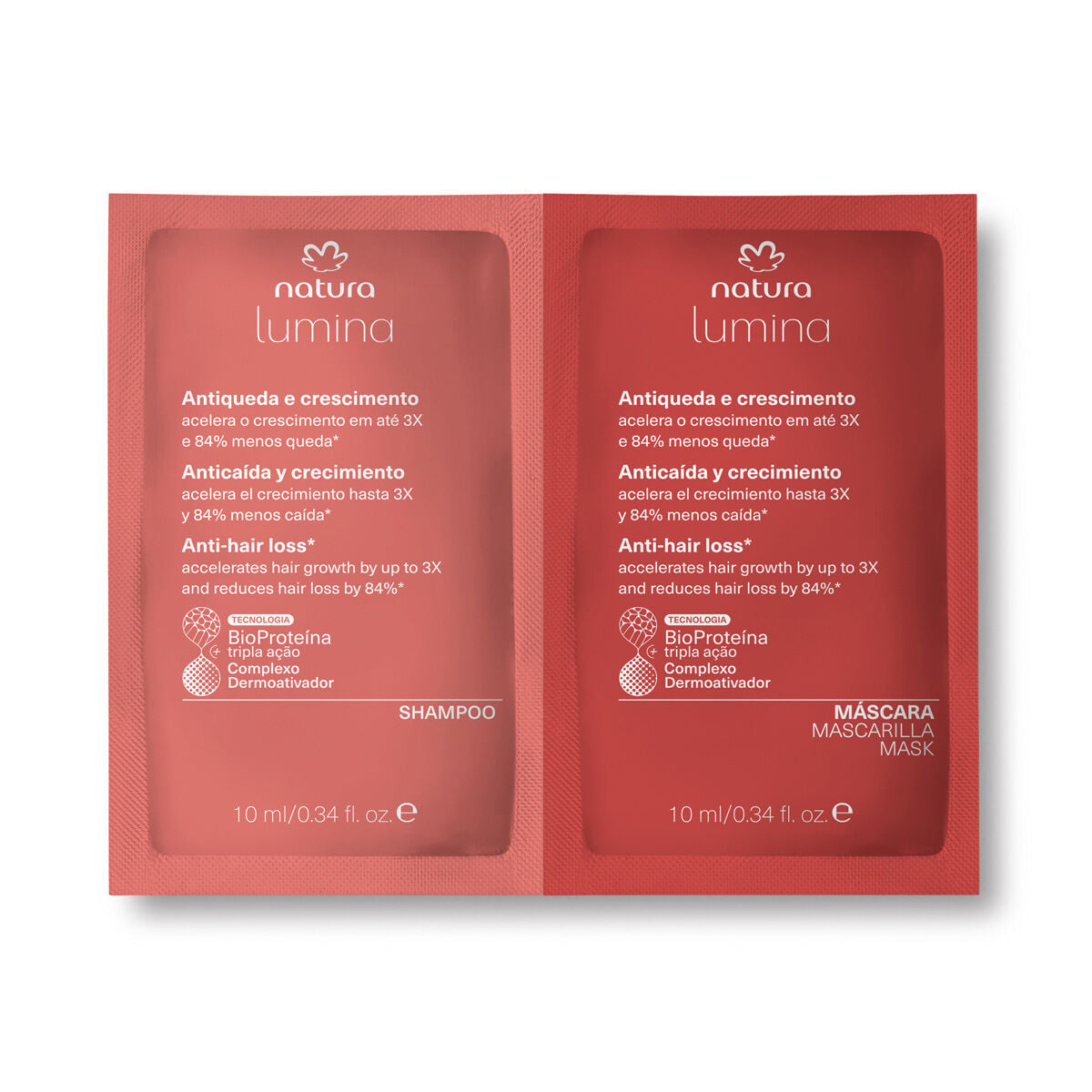 Amostra Shampoo e Máscara Lumina Antiqueda e Crescimento
