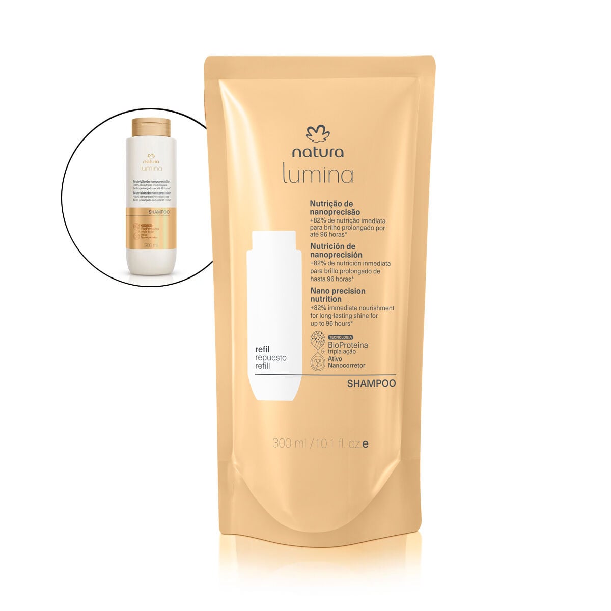 Refil Shampoo Lumina Nutricao de Nanoprecisao 300 Ml
