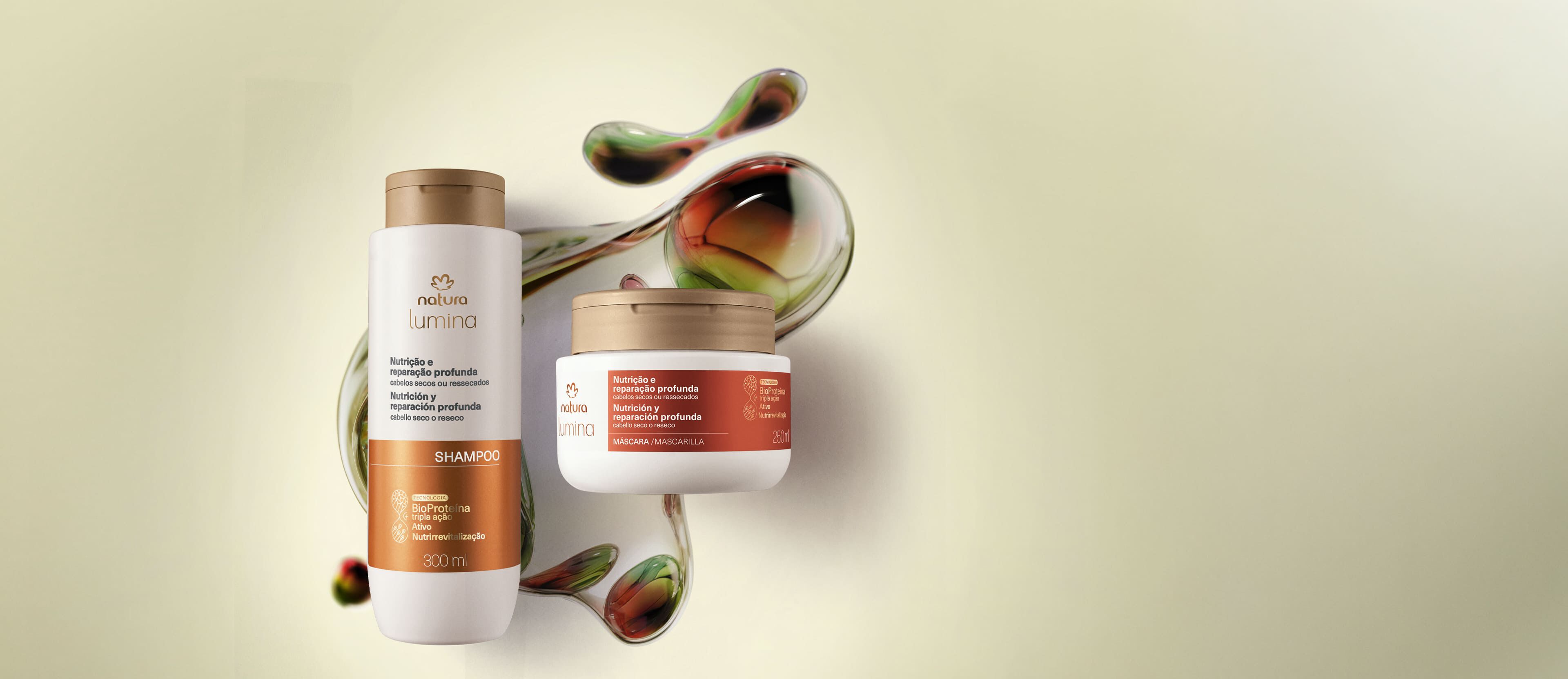 Kit Shampoo e Máscara Lumina para Nutrição e Reparação Profunda (2 produtos)