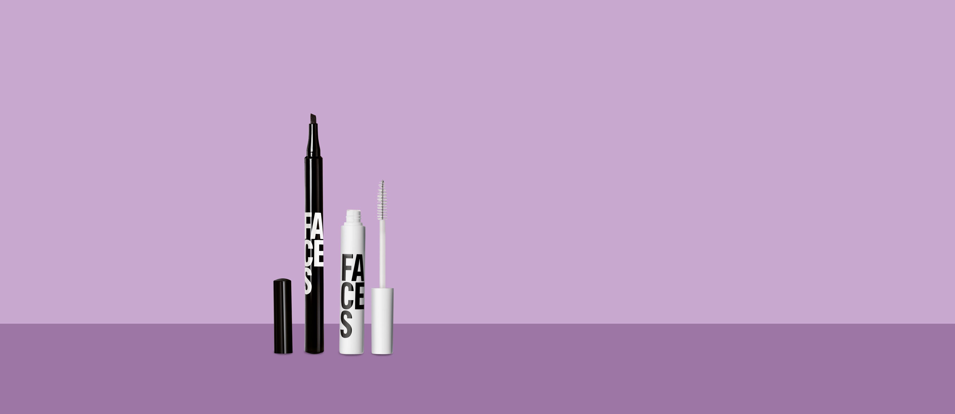 Kit Faces Caneta Delineadora Preta e Máscara Incolor (2 produtos)