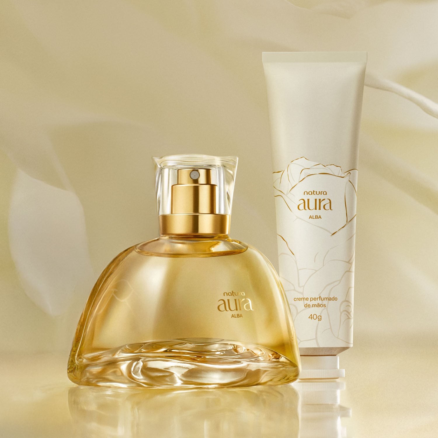 Kit Eau De Parfum e Creme para as Mãos Natura Aura Alba (2 produtos)