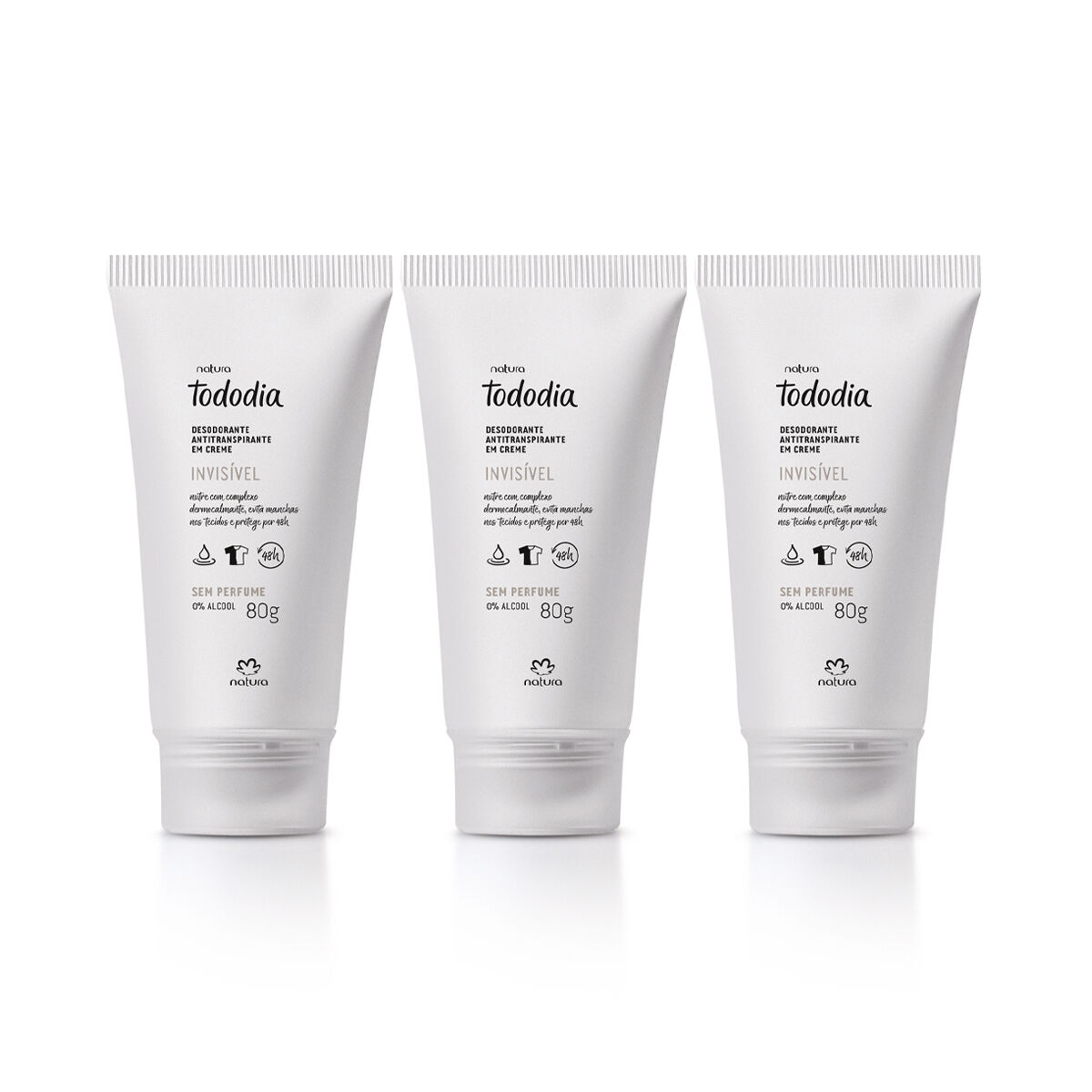 Kit Desodorante Antitranspirante em Creme Tododia sem Perfume (3 Unidades)