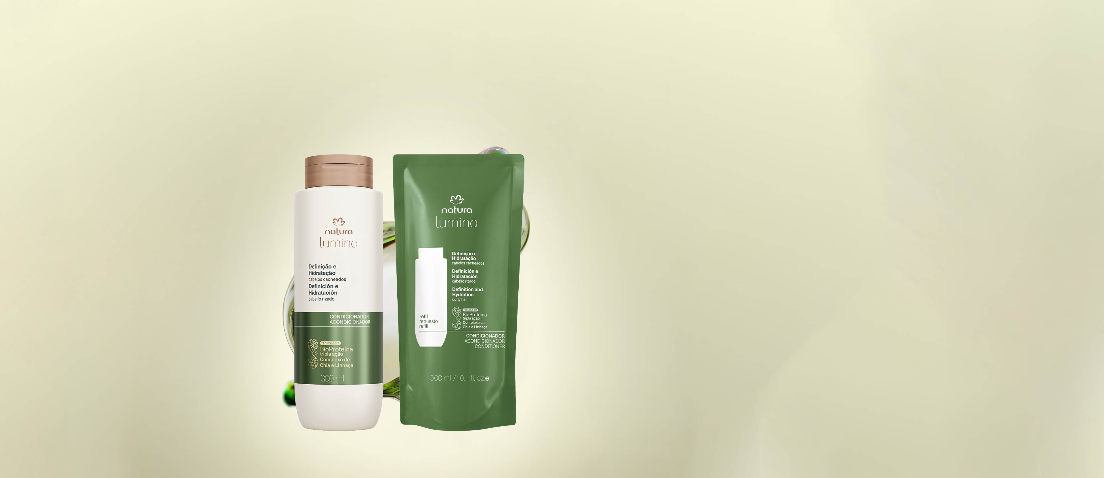 Kit Condicionador com Refil Lumina Definição e Hidratação de Cabelos Cacheados