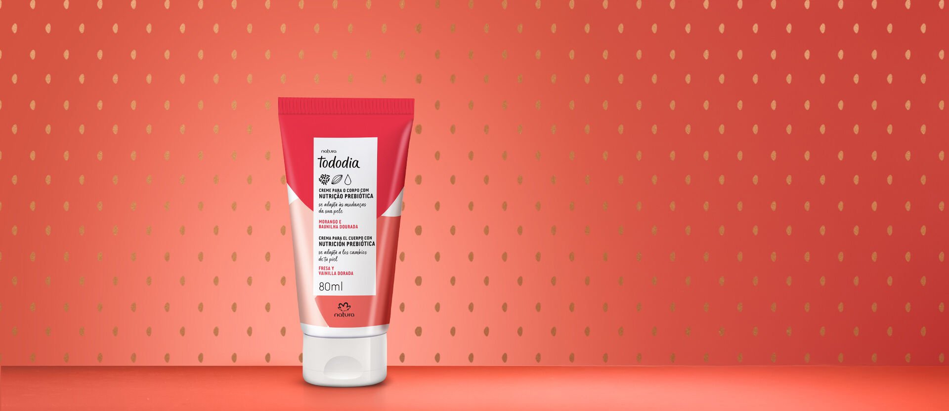 Creme Desodorante Nutritivo para o Corpo Tododia Morango e Baunilha Dourada