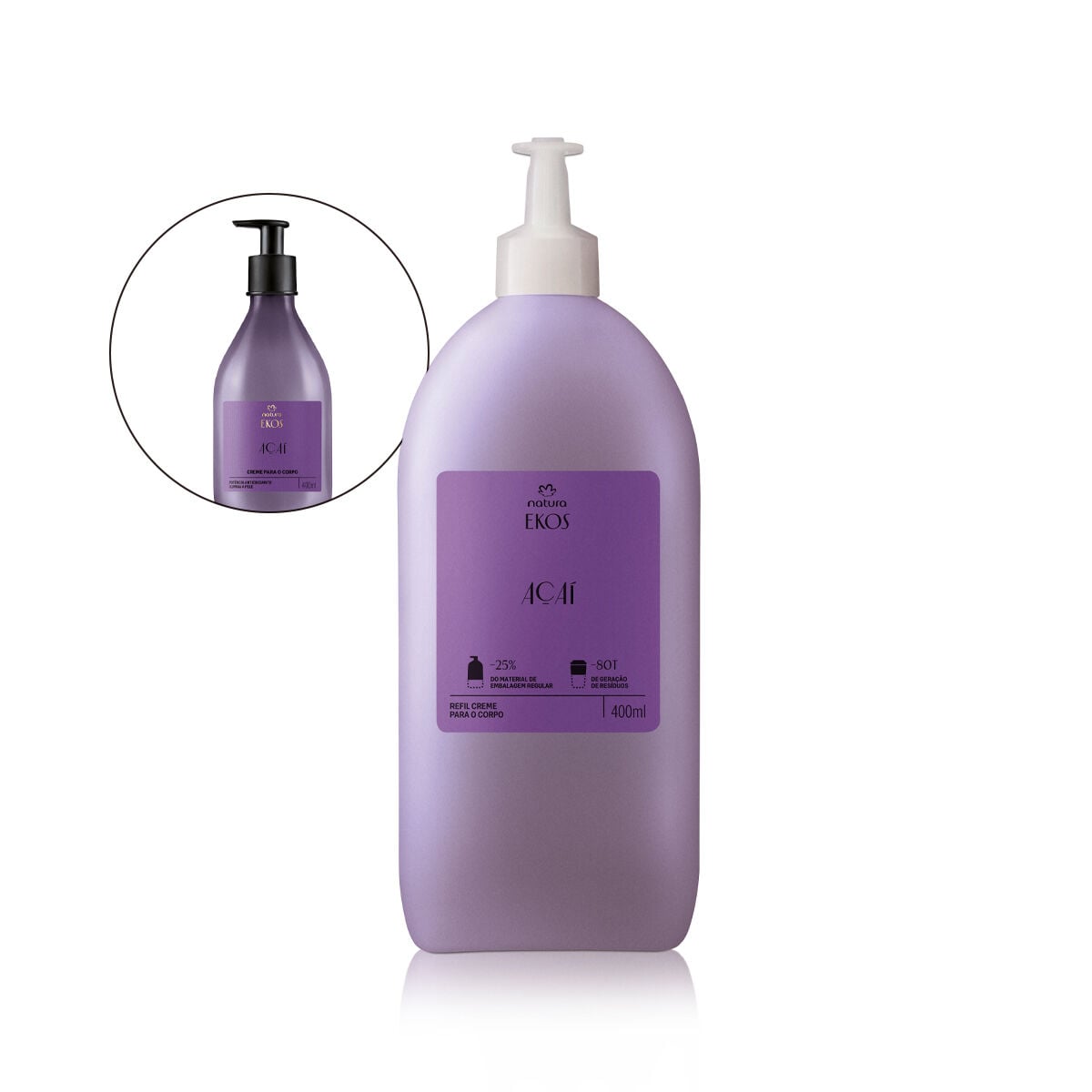 Refil Creme Desodorante Hidratante para O Corpo Ekos Acai 400 Ml