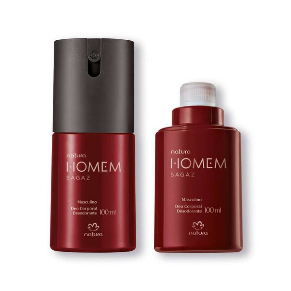 Kit Desodorante Corporal Natura Homem Sagaz com Refil (2 produtos)