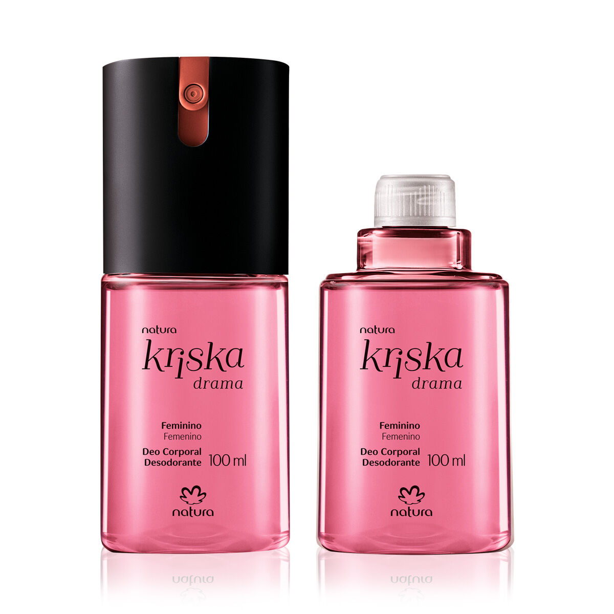 Kit Desodorante Corporal Kriska Drama Feminino com Refil (2 Unidades)
