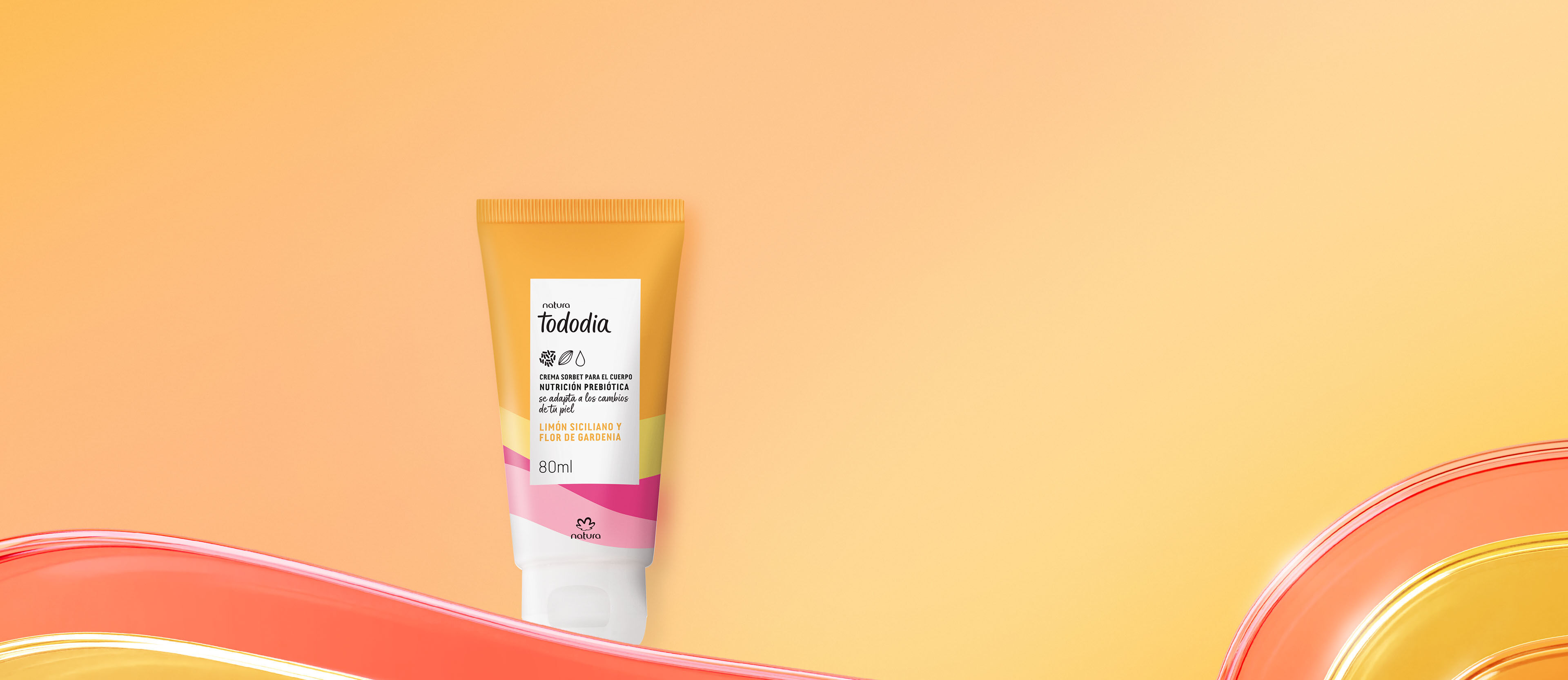 Mini Hidratante Sorbet Tododia Limão Siciliano e Flor de Gardênia  80 ml