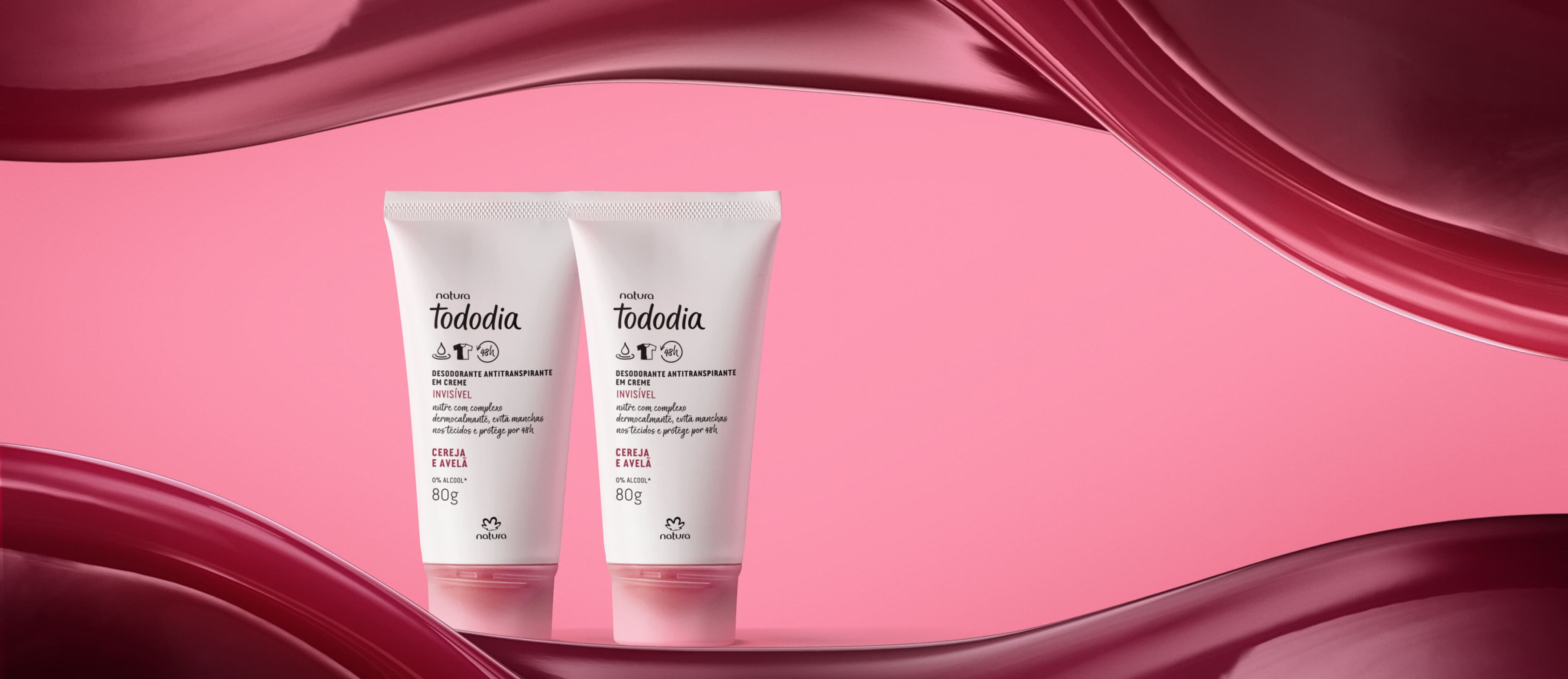 Kit Desodorante Antitranspirante em Creme Tododia Cereja e Avelã (2 unidades)