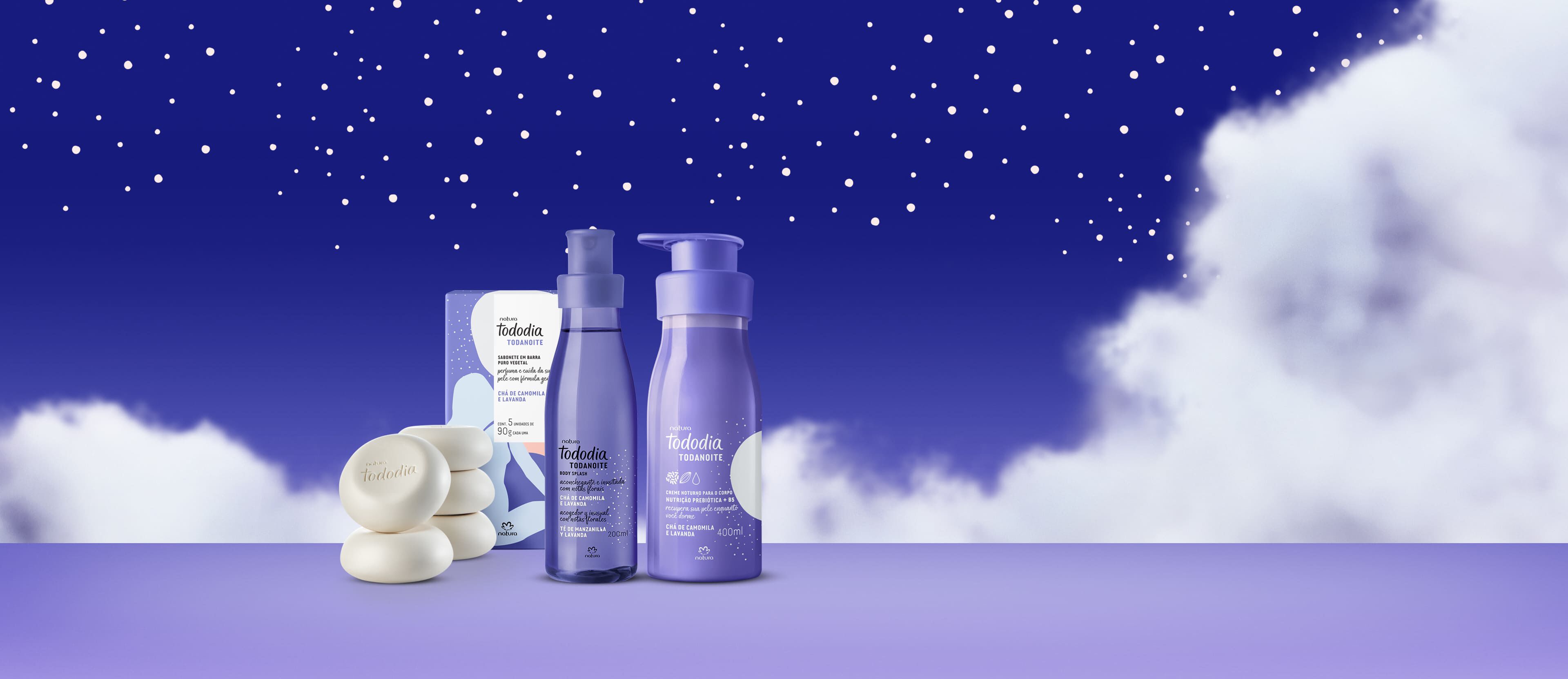 Kit Tododia Todanoite com Sabonete, Hidratante e Body Splash (3 produtos)