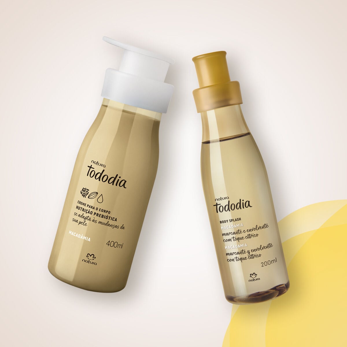 Natura Tododia ボディクリーム＆ボディスプラッシュセット Kit Tododia Macadâmia com Hidratante e Body Splash (2 produtos)