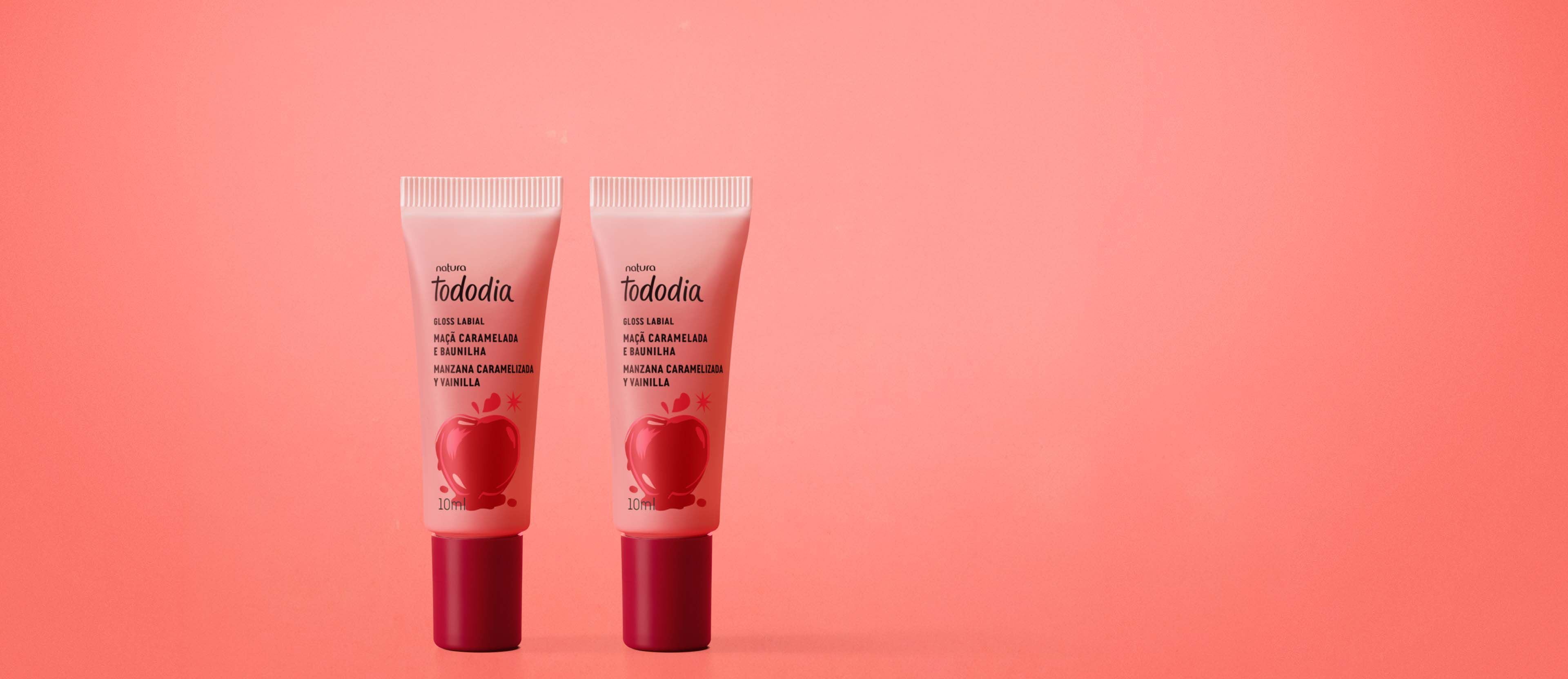 Kit Gloss Labial Tododia Maçã Caramelada e Baunilha