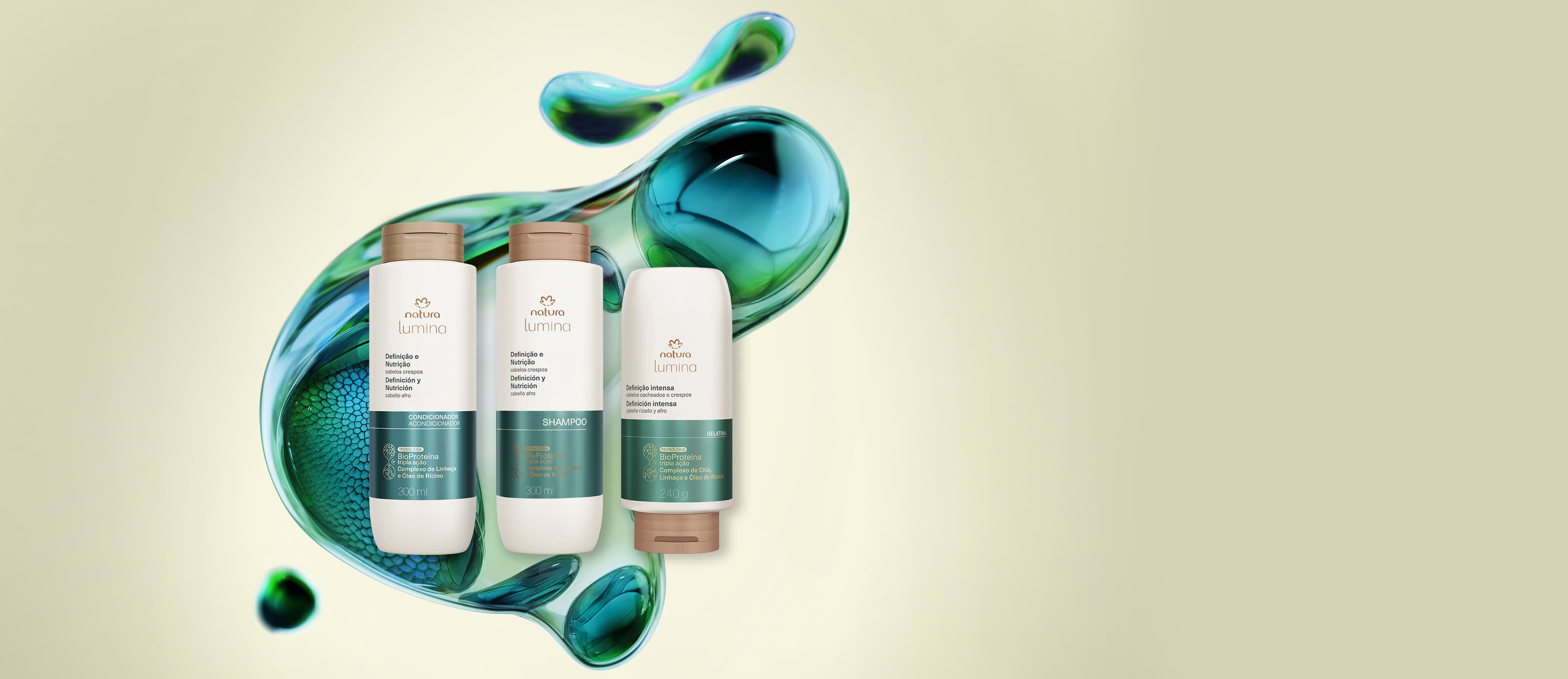 Kit Lumina Crespos Shampoo, Condicionador e Gelatina (3 produtos)