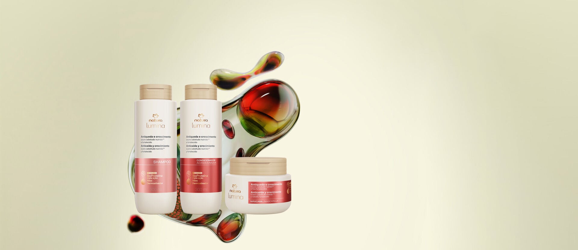 Kit Lumina Antiqueda e Crescimento Shampoo + Condicionador + Máscara (3 produtos)