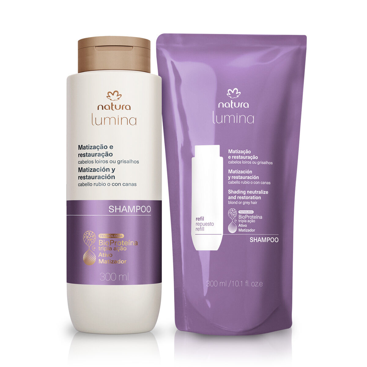 Kit Lumina Matizacao e Restauracao Shampoo e Refil (2 Produtos)