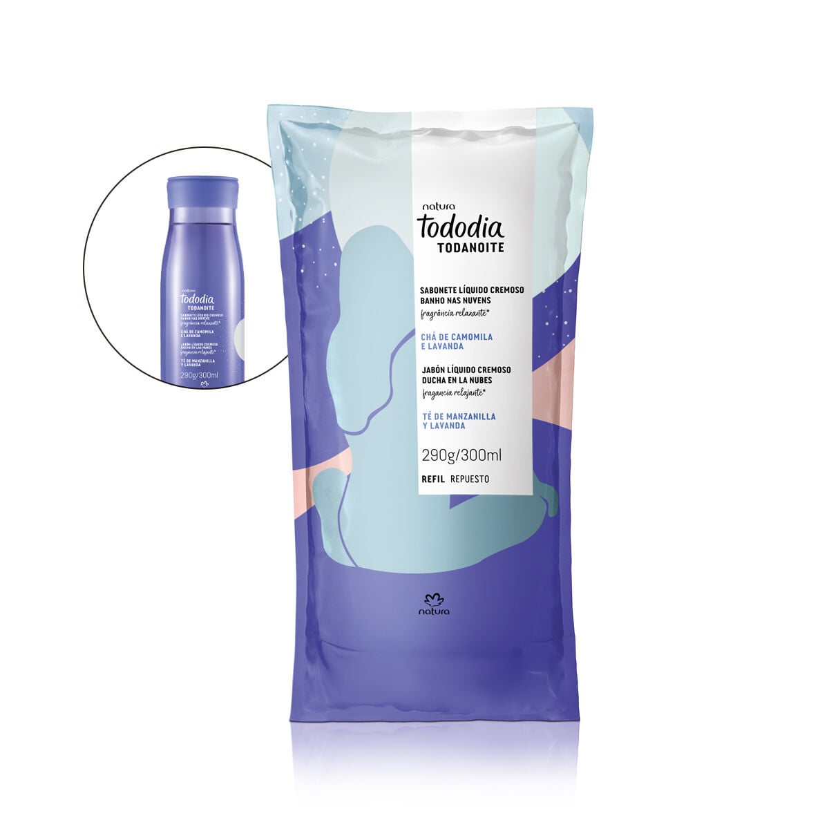 Refil Sabonete Líquido Cremoso Corporal Banho nas Nuvens Tododia Todanoite 300 ml